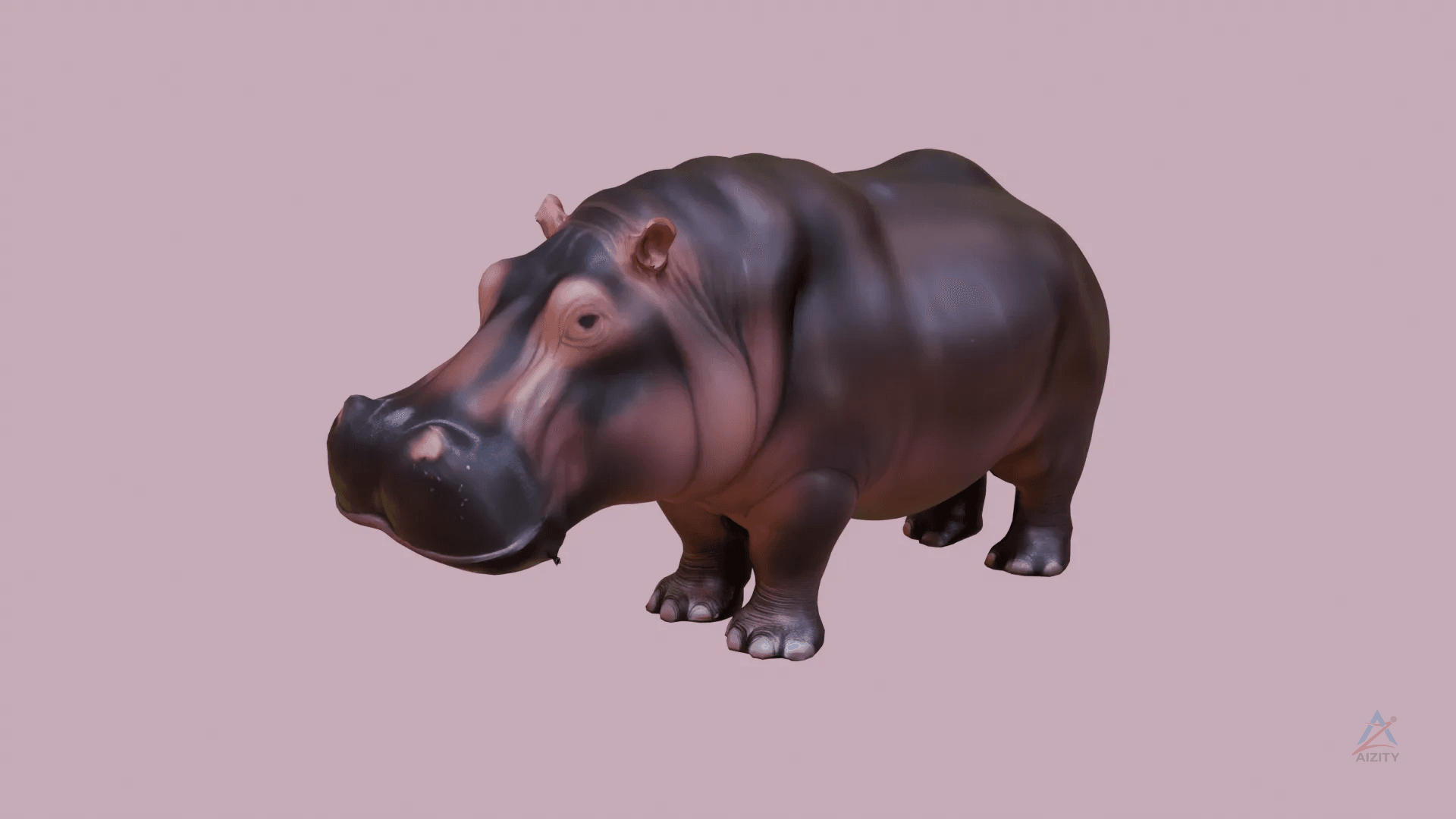 Midnight Hippo 3D Model