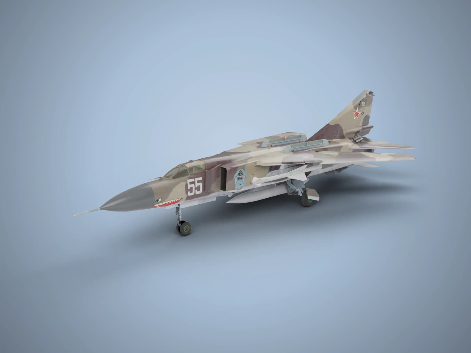 MiG-23 MLD Swing-Wing Fighter Jet 3D Model