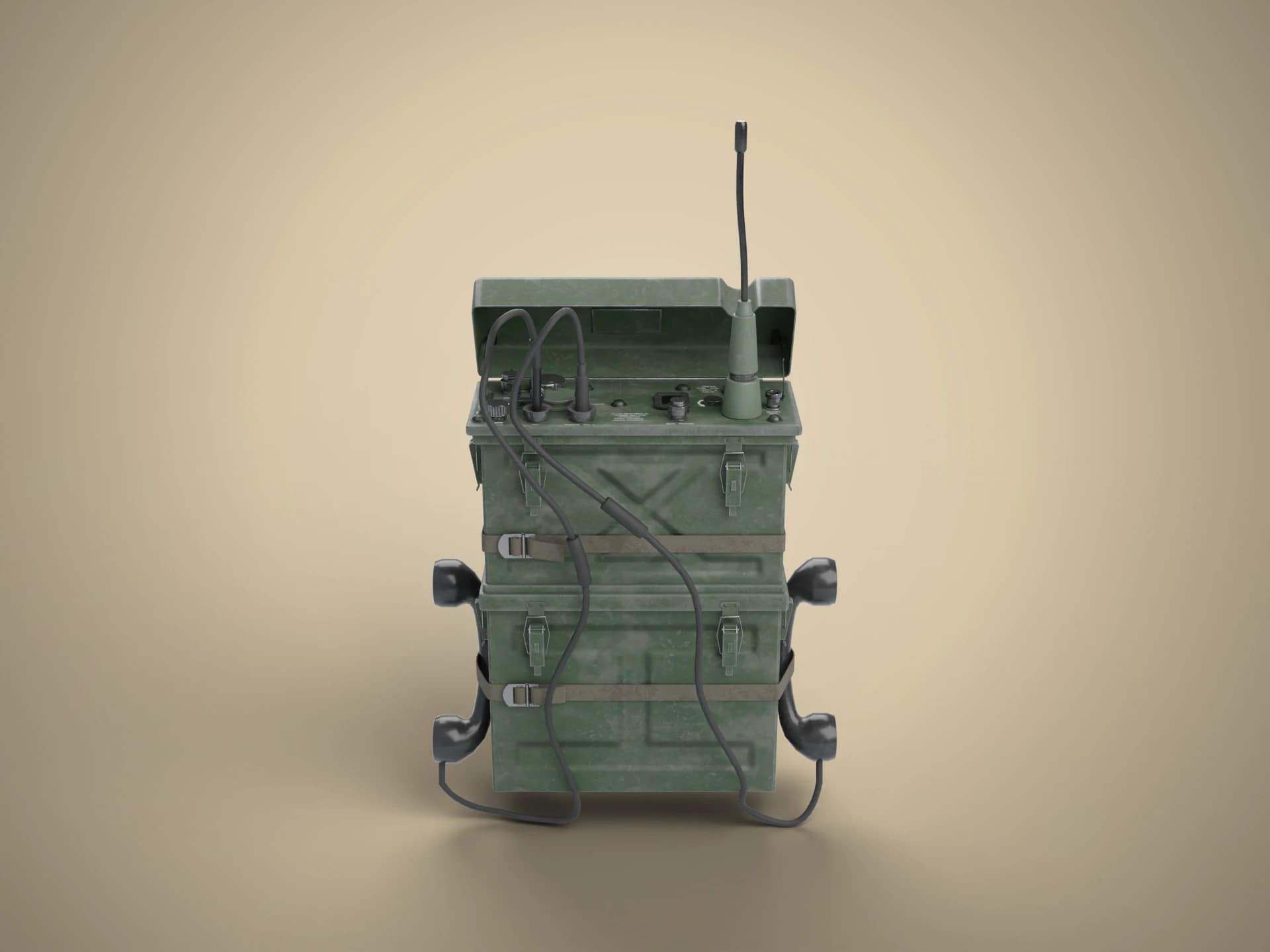 SCR-300 WWII Backpack Radio 3D Model
