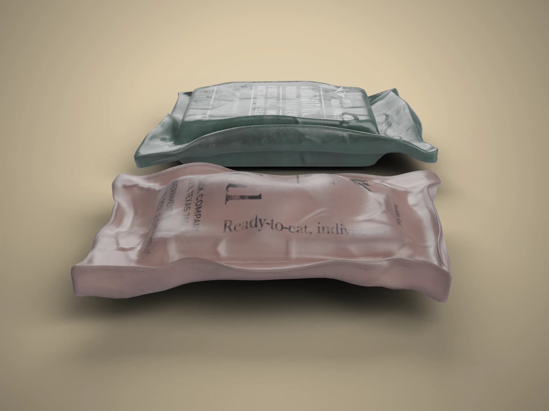 Military Ration Meal Pouches 3D Model