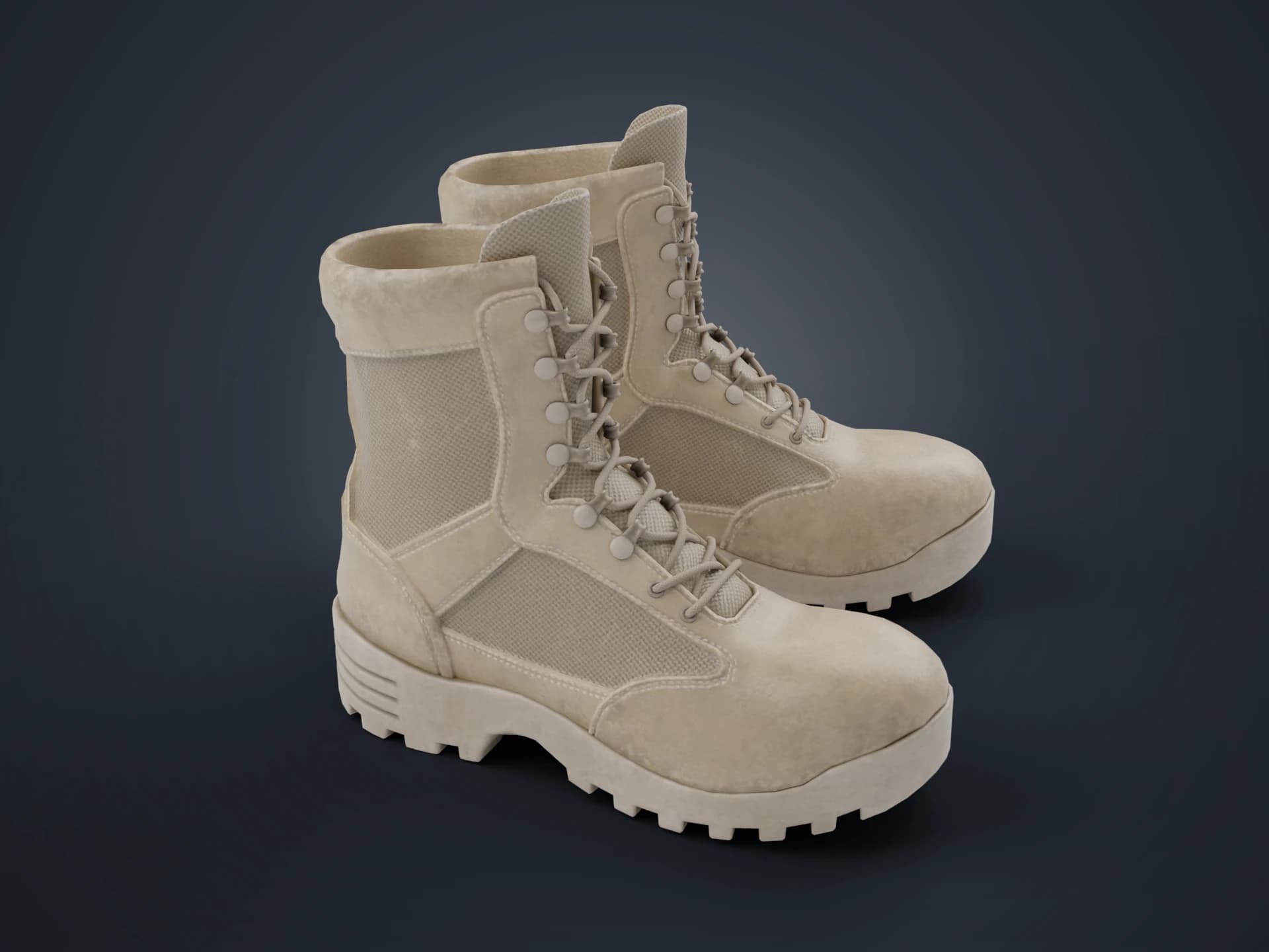 Desert Tactical Military Boots 3D Model