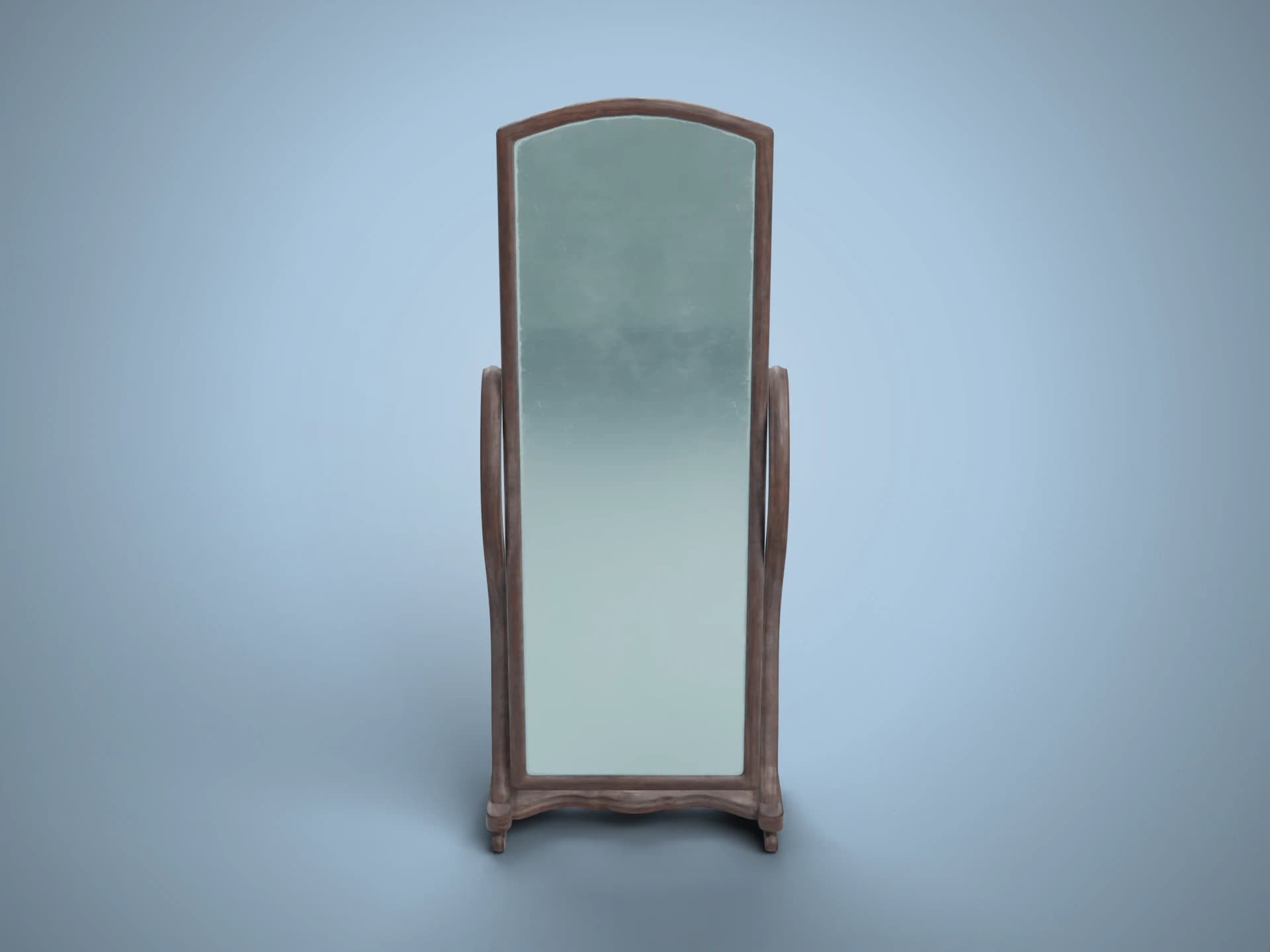 Victorian Wooden Cheval Floor Mirror 3D Model