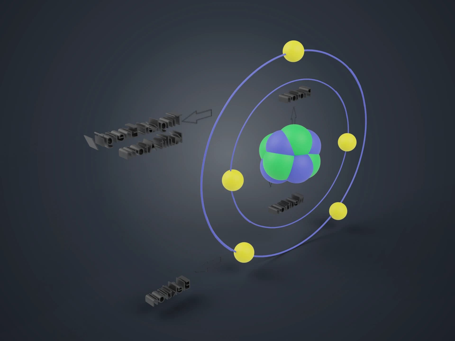 Bohr Atom Model 3D Model