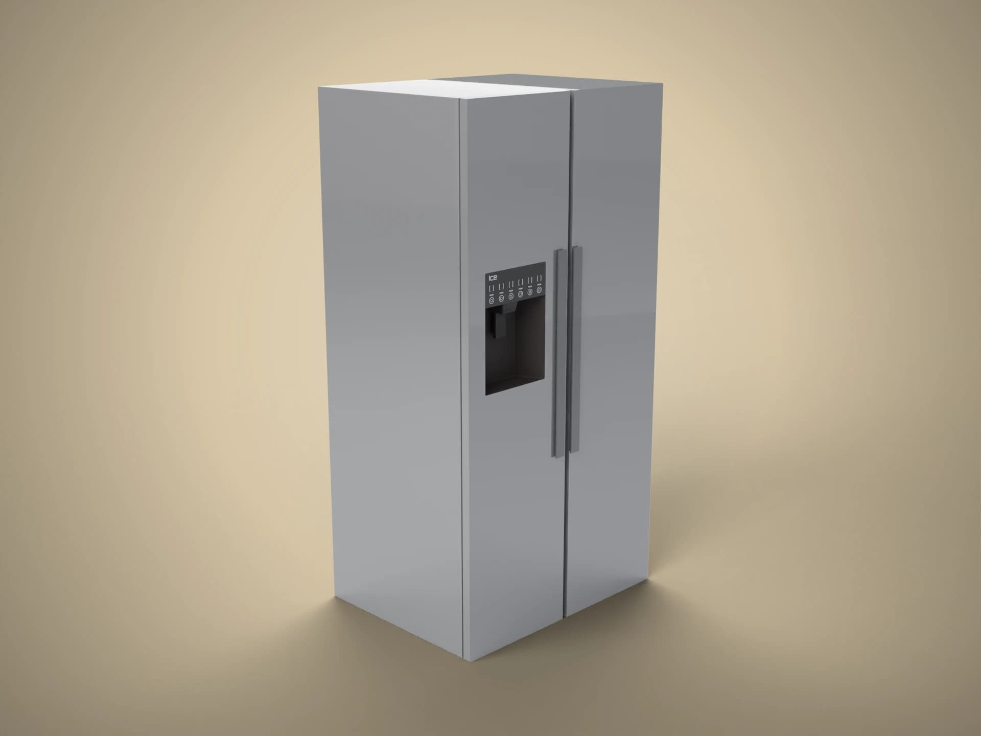 Modern Side-by-Side Refrigerator 3D Model
