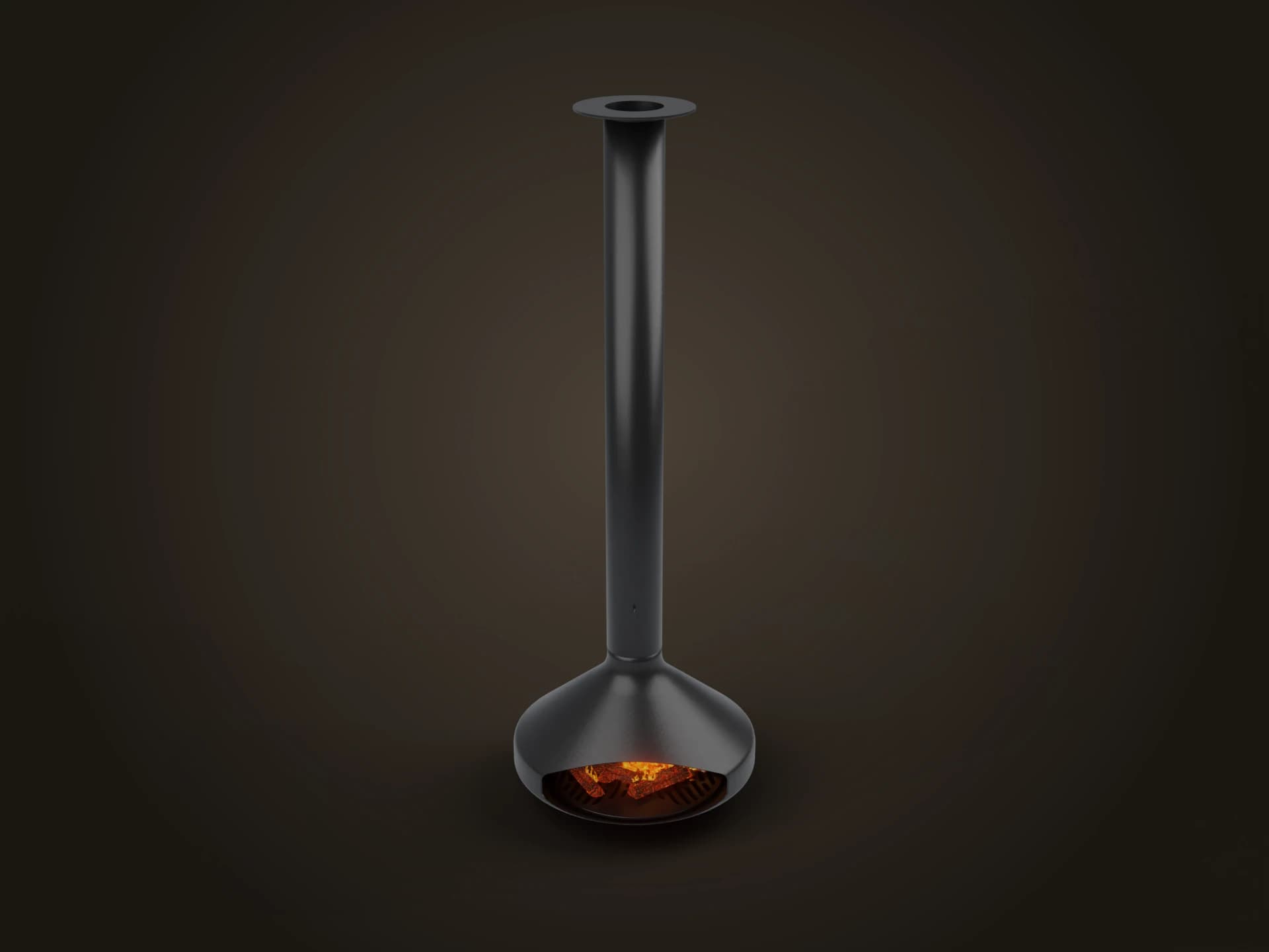 Modern Suspended Fireplace 3D Model