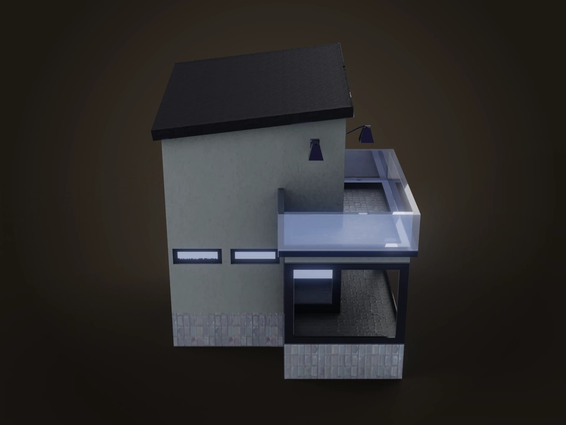 Modern Two Storey House 3D Model