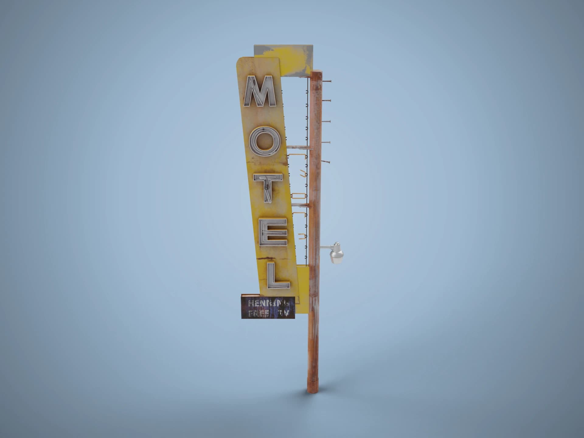 Retro Mojave Desert Motel Sign 3D Model