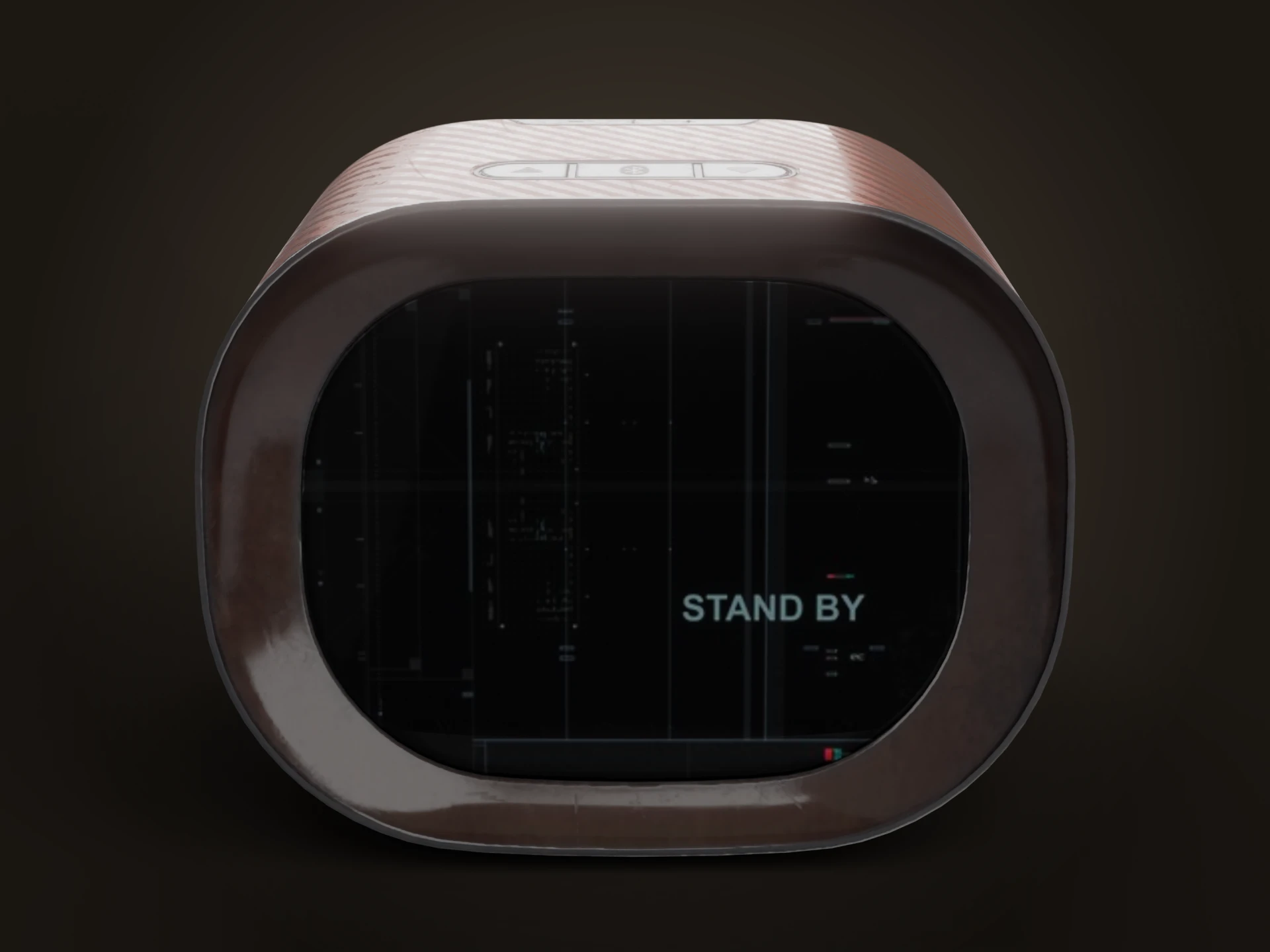 Retro Rounded CRT Monitor 3D Model