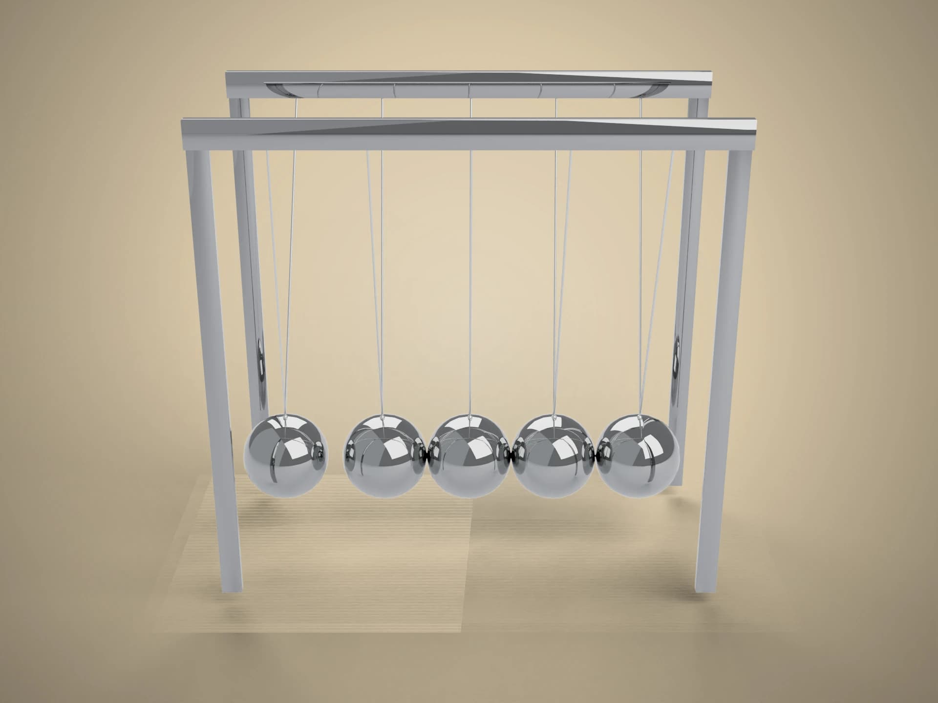 Animated Newton's Cradle 3D Model
