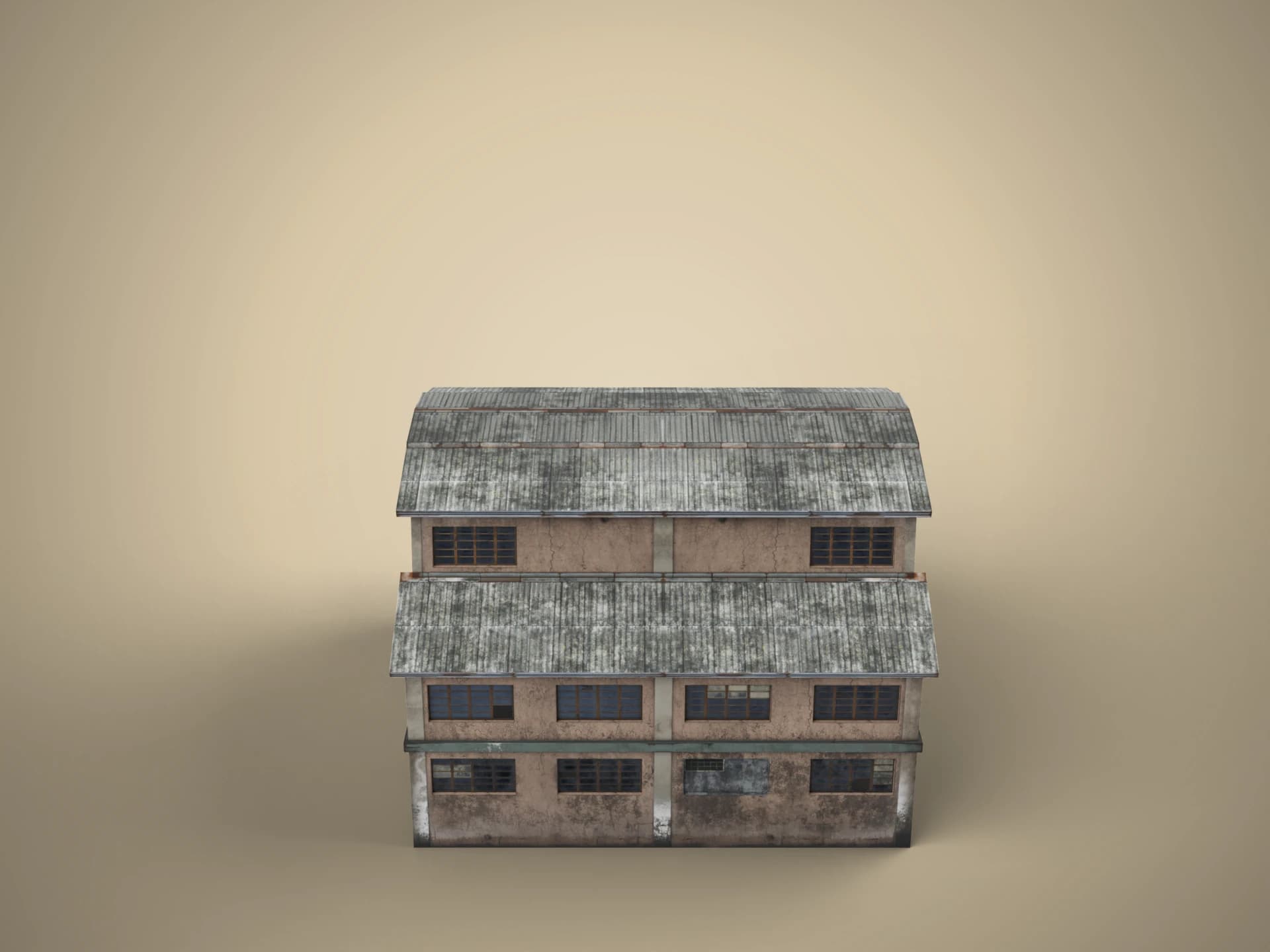 Old Brick Warehouse Building 3D Model