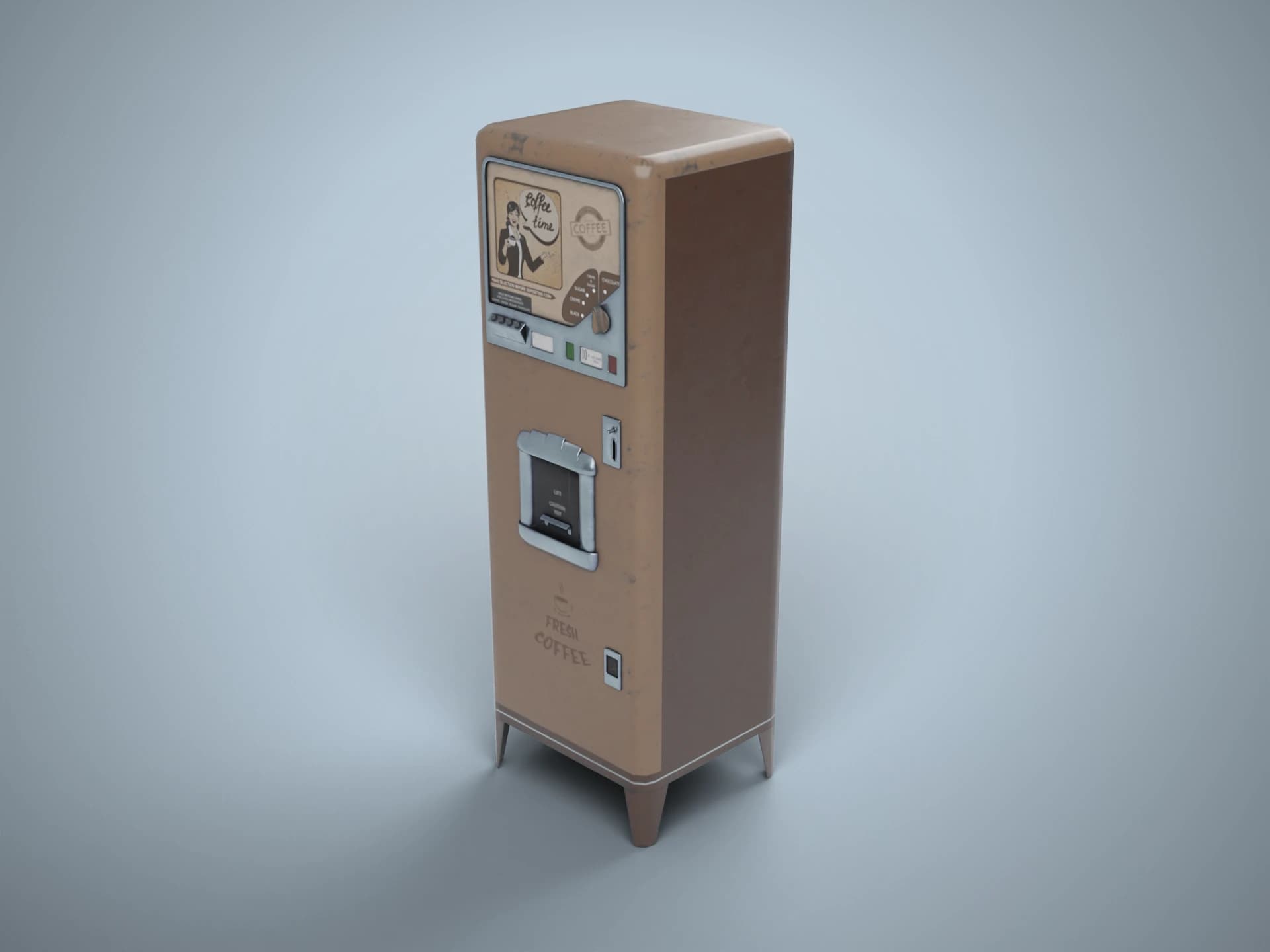 Vintage Coffee Vending Machine 3D Model
