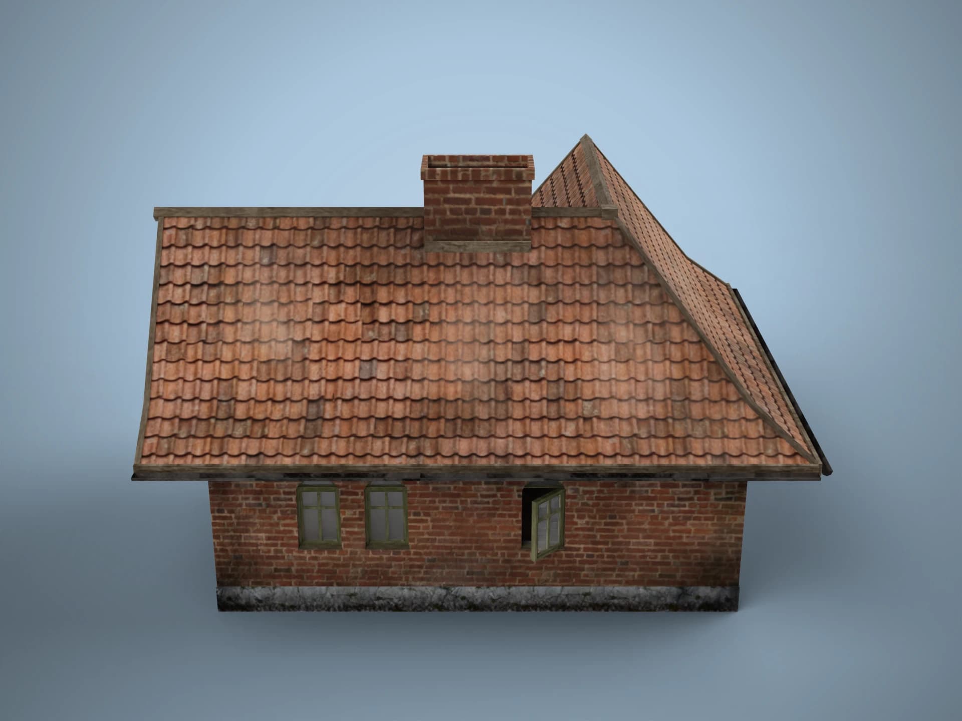 Old Brick Village Cottage 3D Model