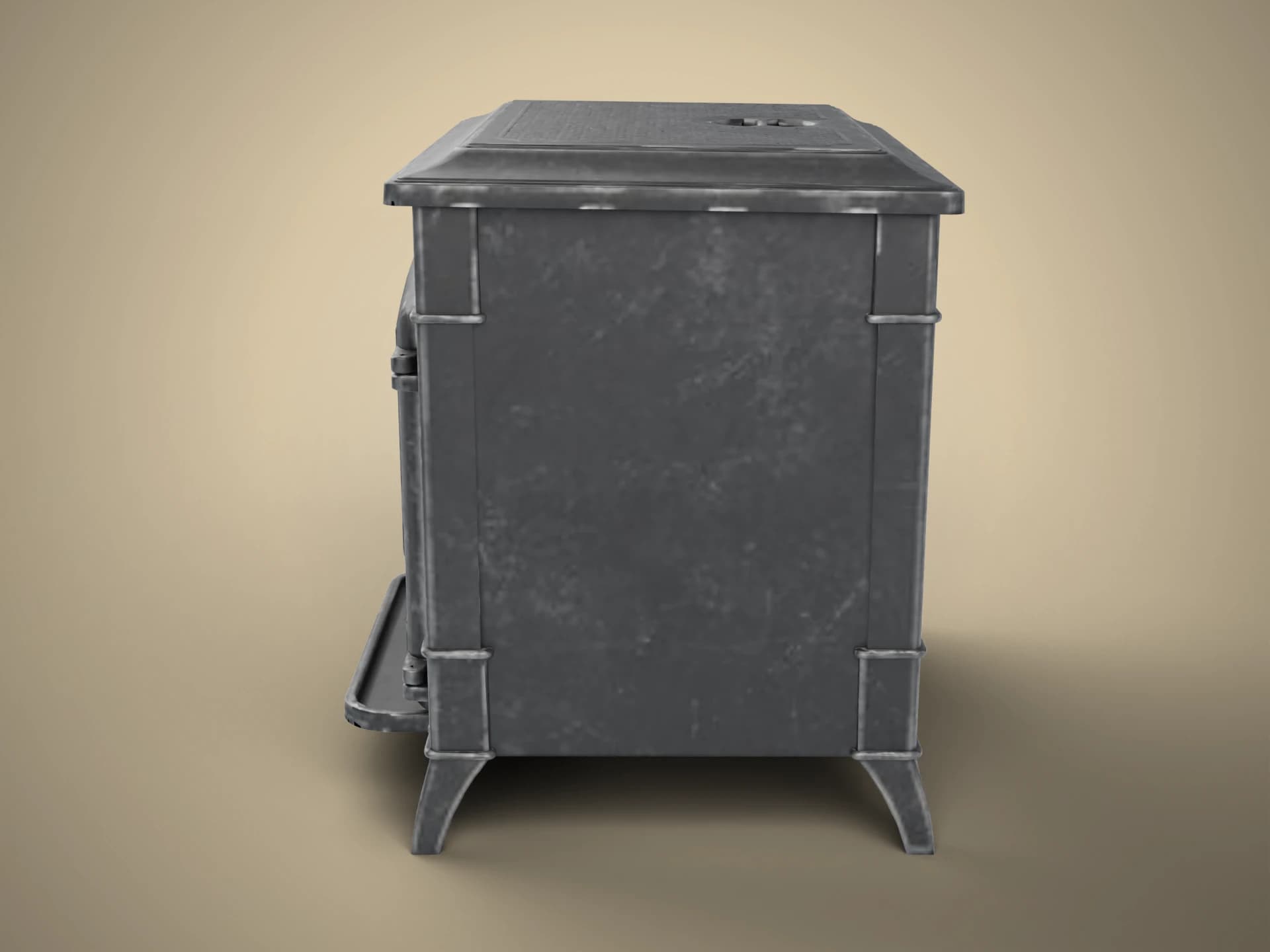 Cast Iron Wood-Burning Stove 3D Model