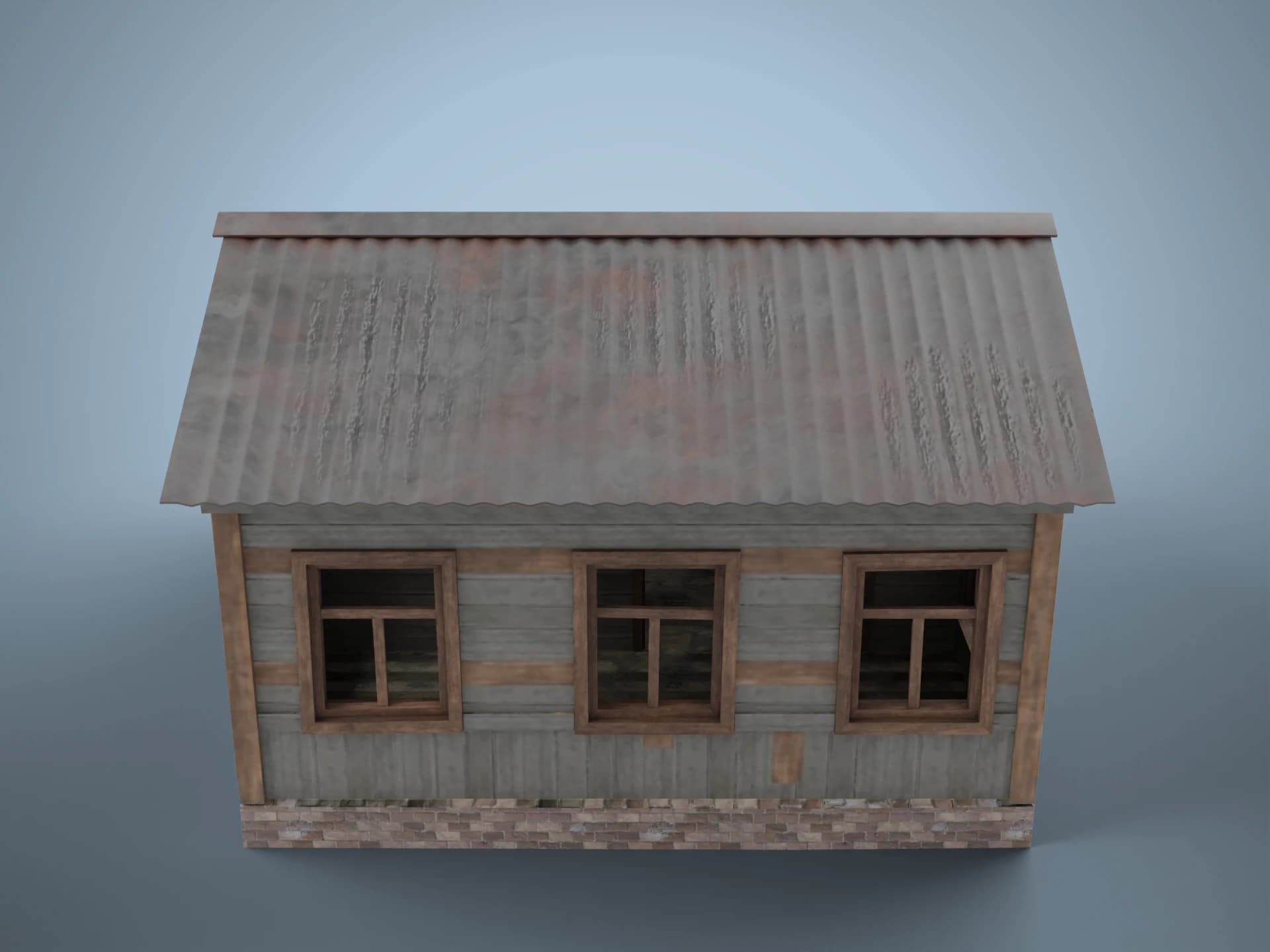 Old Wooden Village House 3D Model