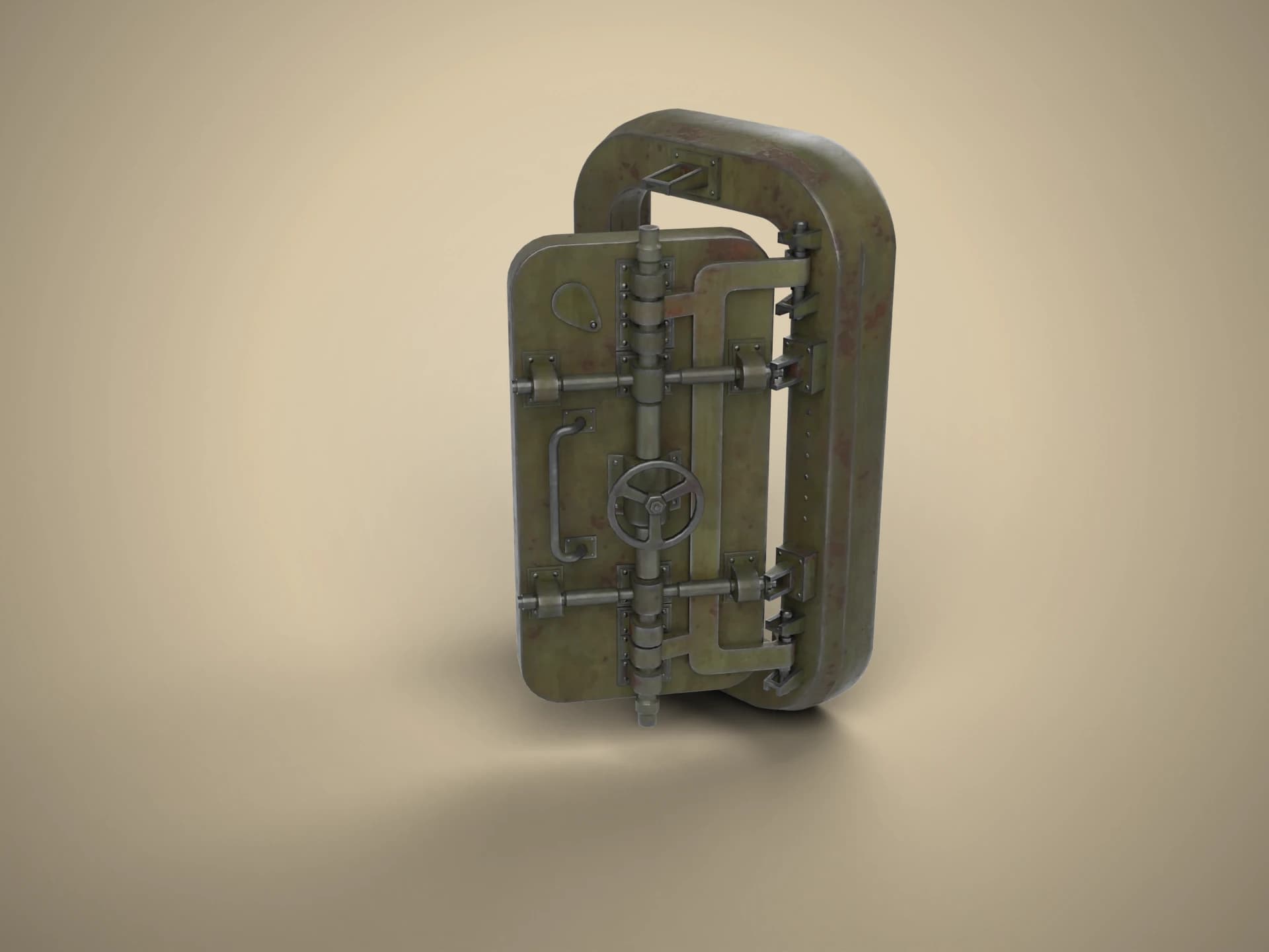 Old Metal Bunker Door 3D Model