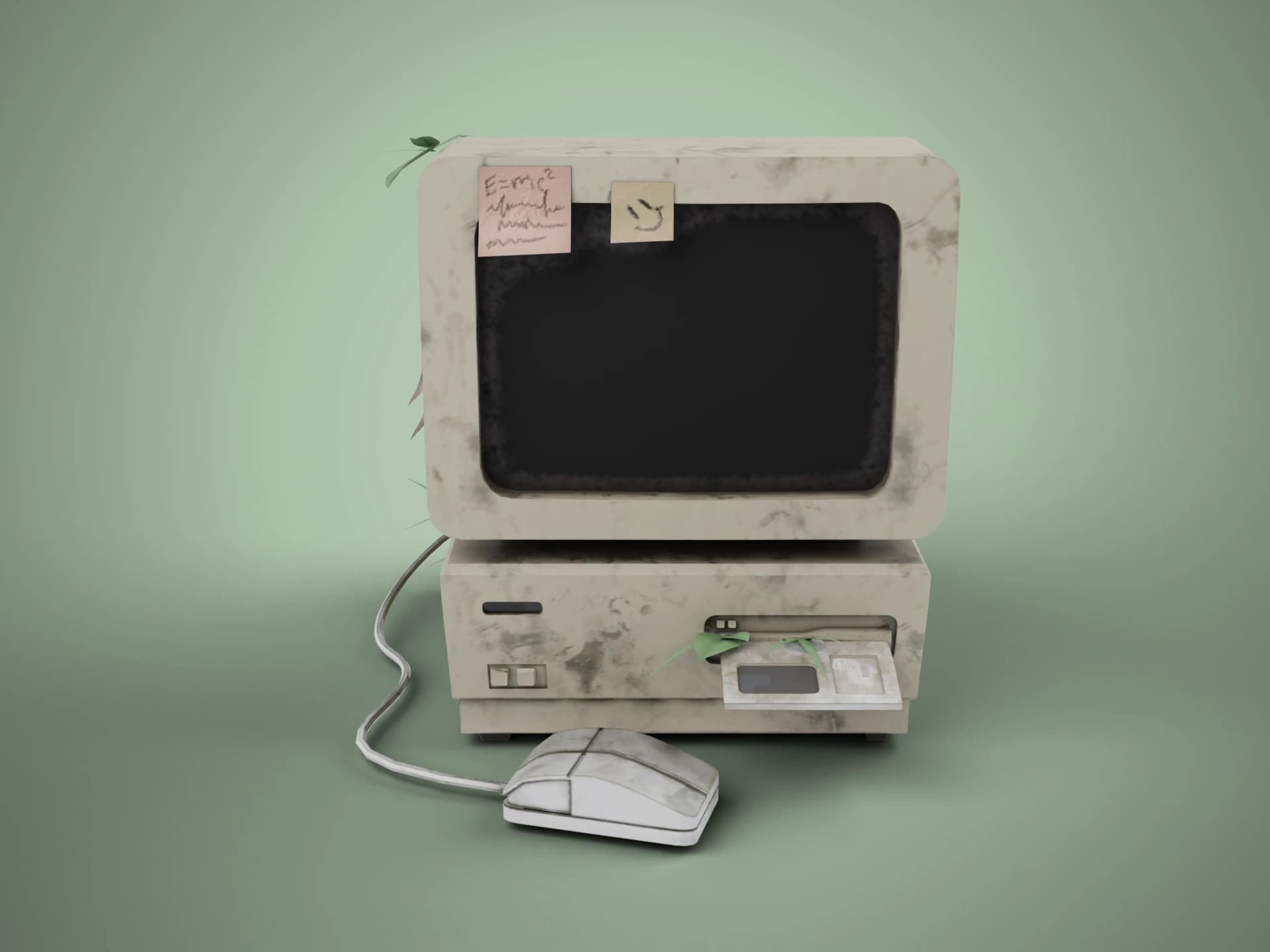 Abandoned Old Desktop PC 3D Model