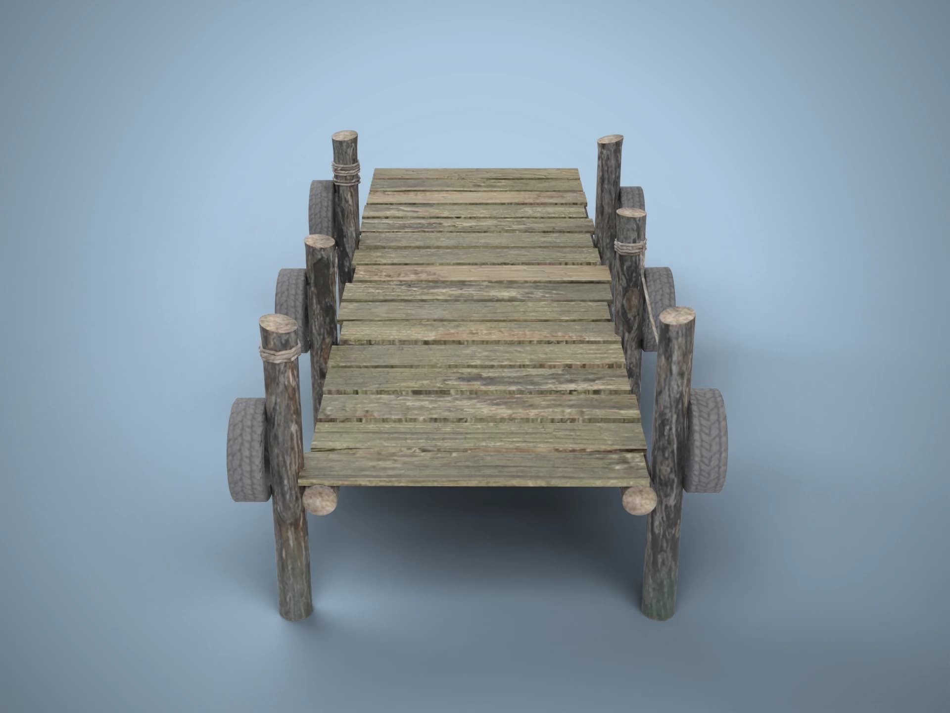 Old Wooden Fishing Pier 3D Model