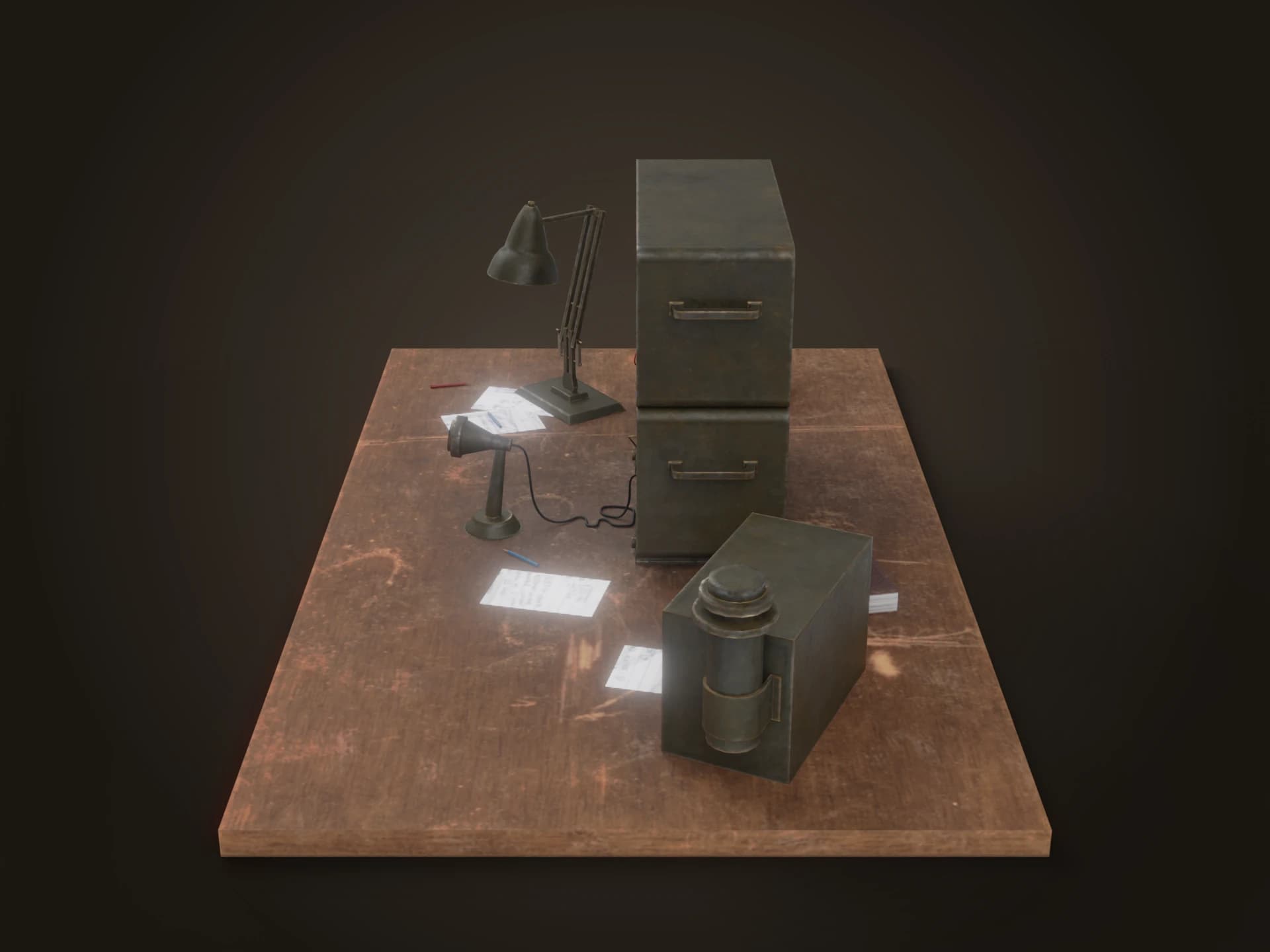 1950s Military Radio Station 3D Model