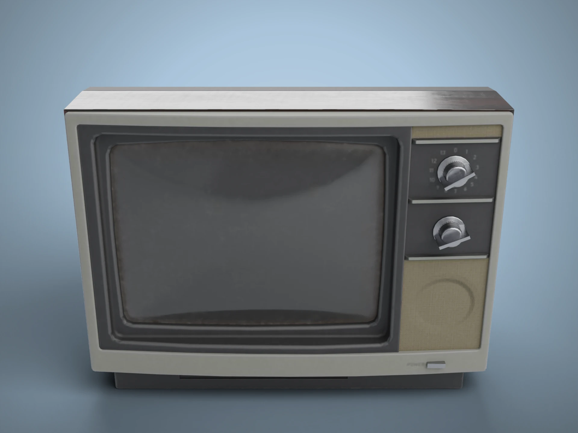 Vintage Wood-Panel CRT Television 3D Model