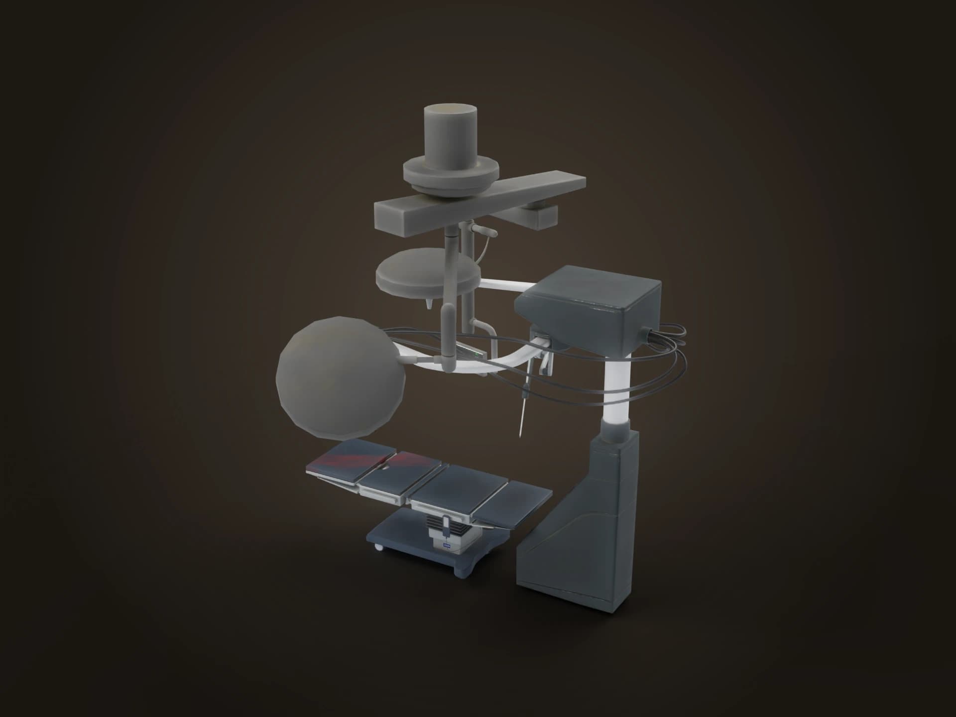 Surgical Operating Table with Lamps 3D Model