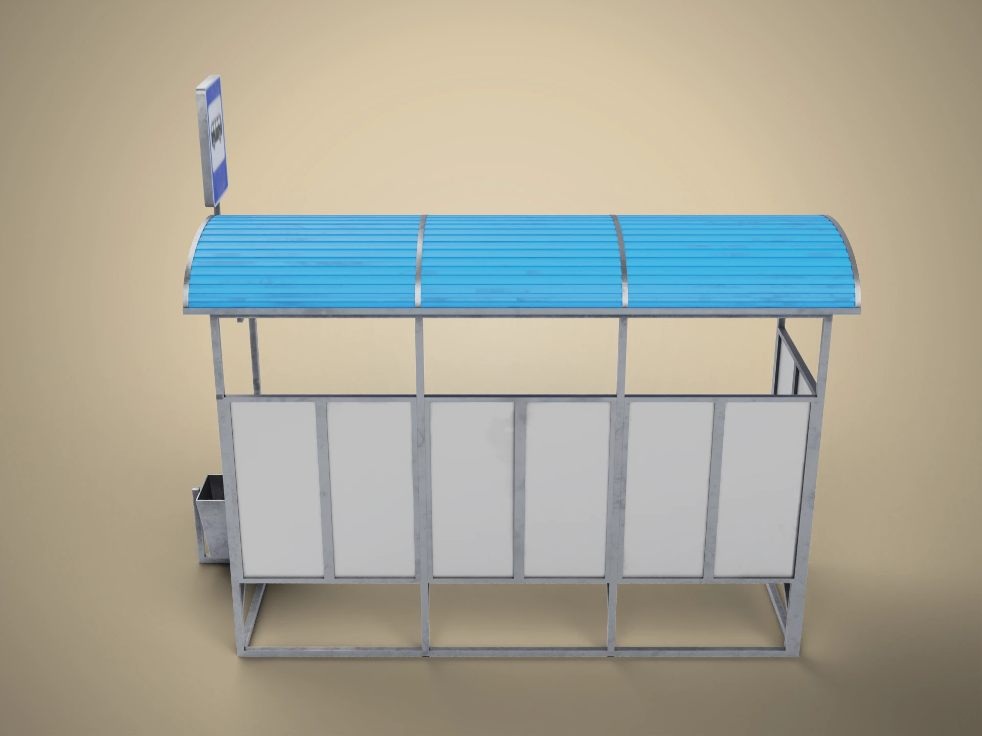 Soviet Era Bus Stop 3D Model