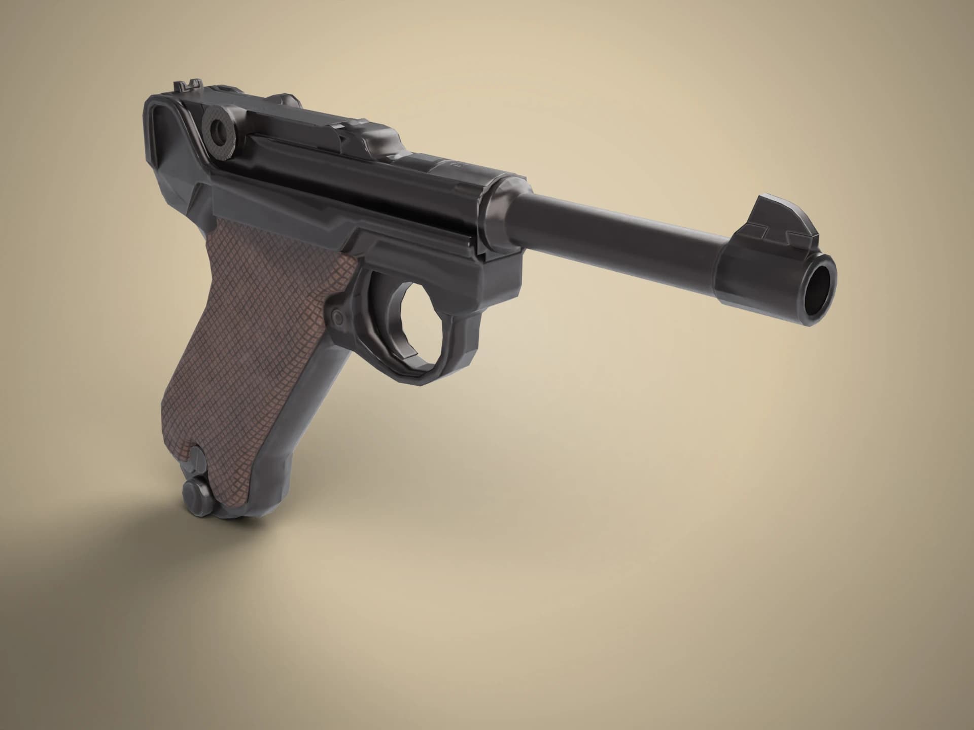 Luger P08 Pistol 3D Model