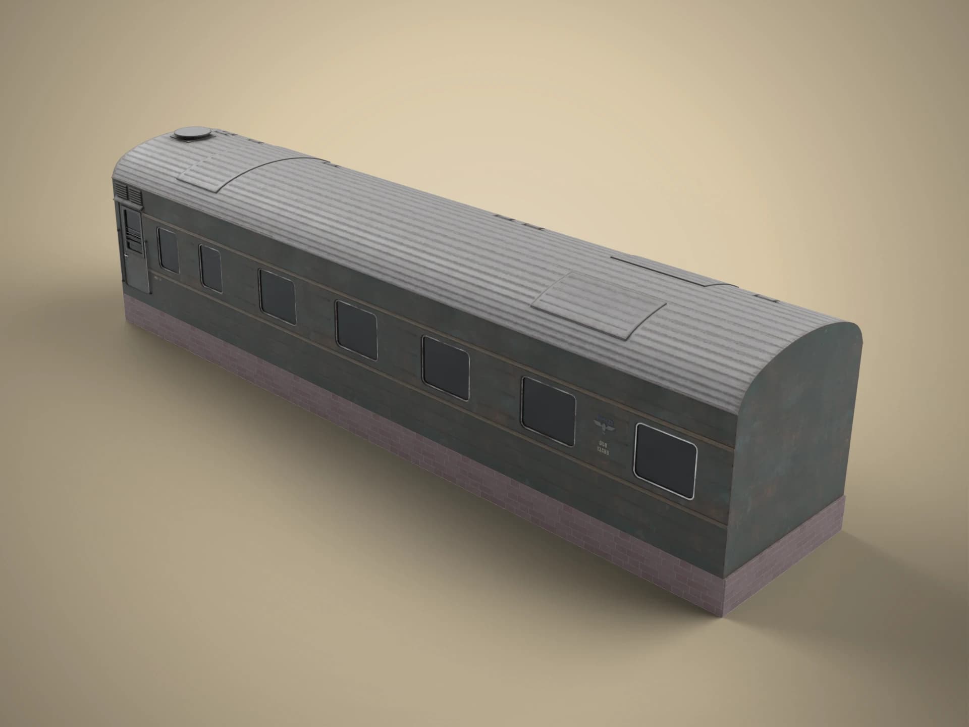 Abandoned Railway Passenger Carriage 3D Model