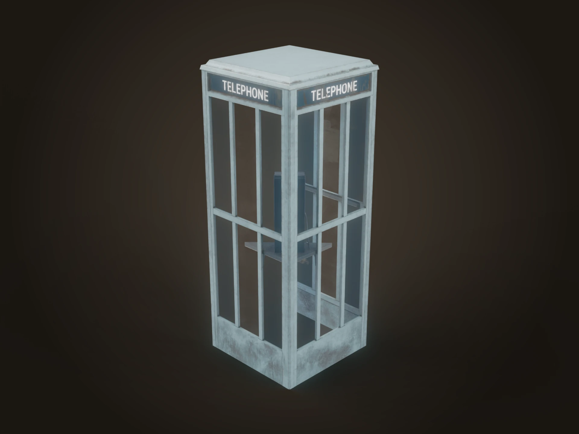 Glass Telephone Booth 3D Model