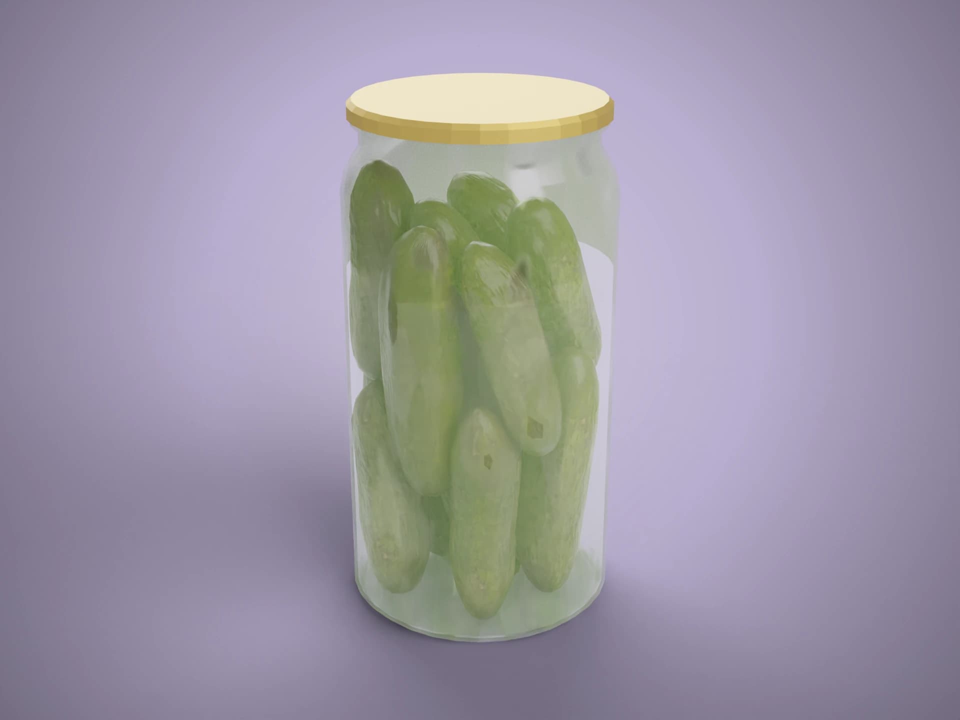 Jar of Pickled Cucumbers 3D Model