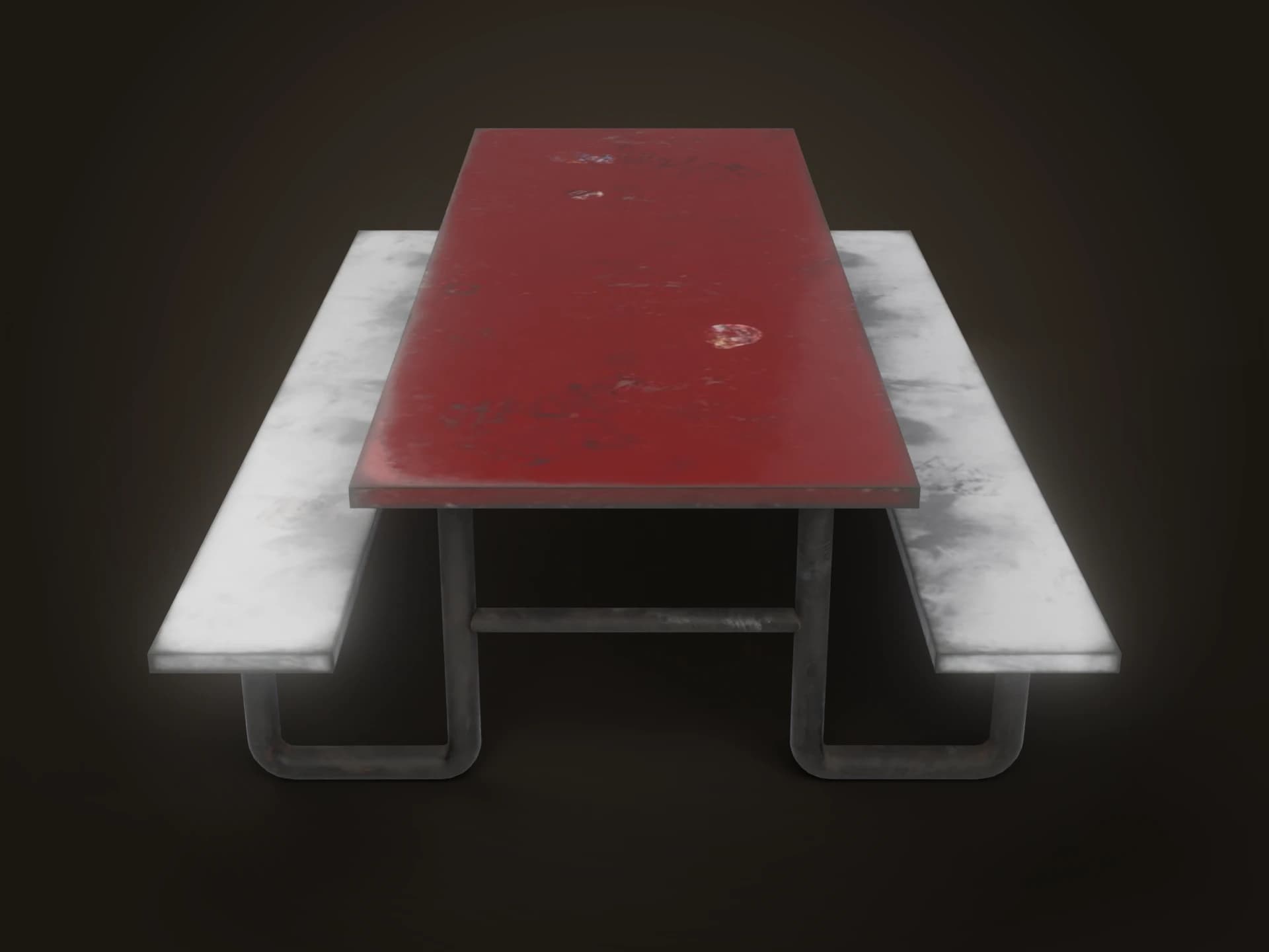 Rusty Metal Picnic Table 3D Model