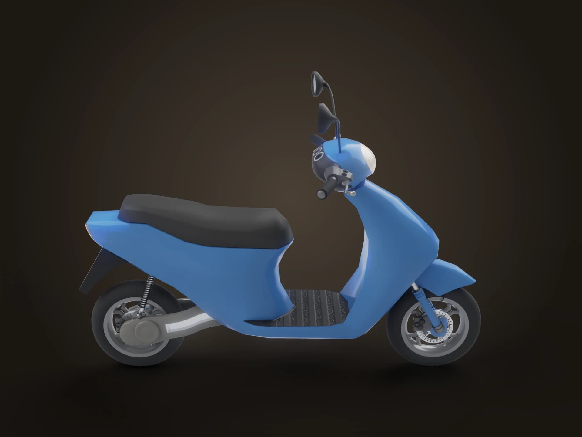 Blue Electric Scooter Bike 3D Model