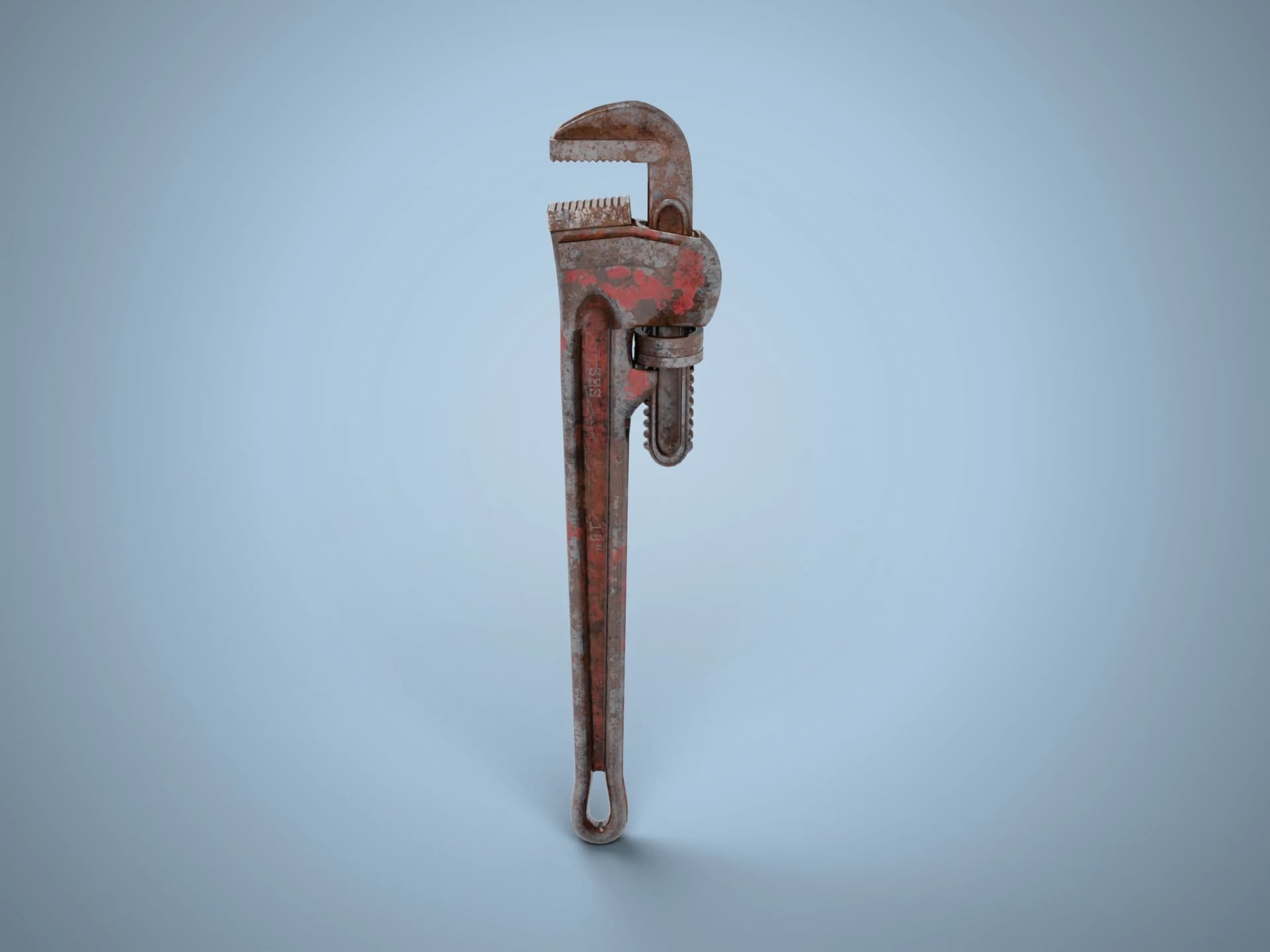 Rusty Pipe Wrench 3D Model