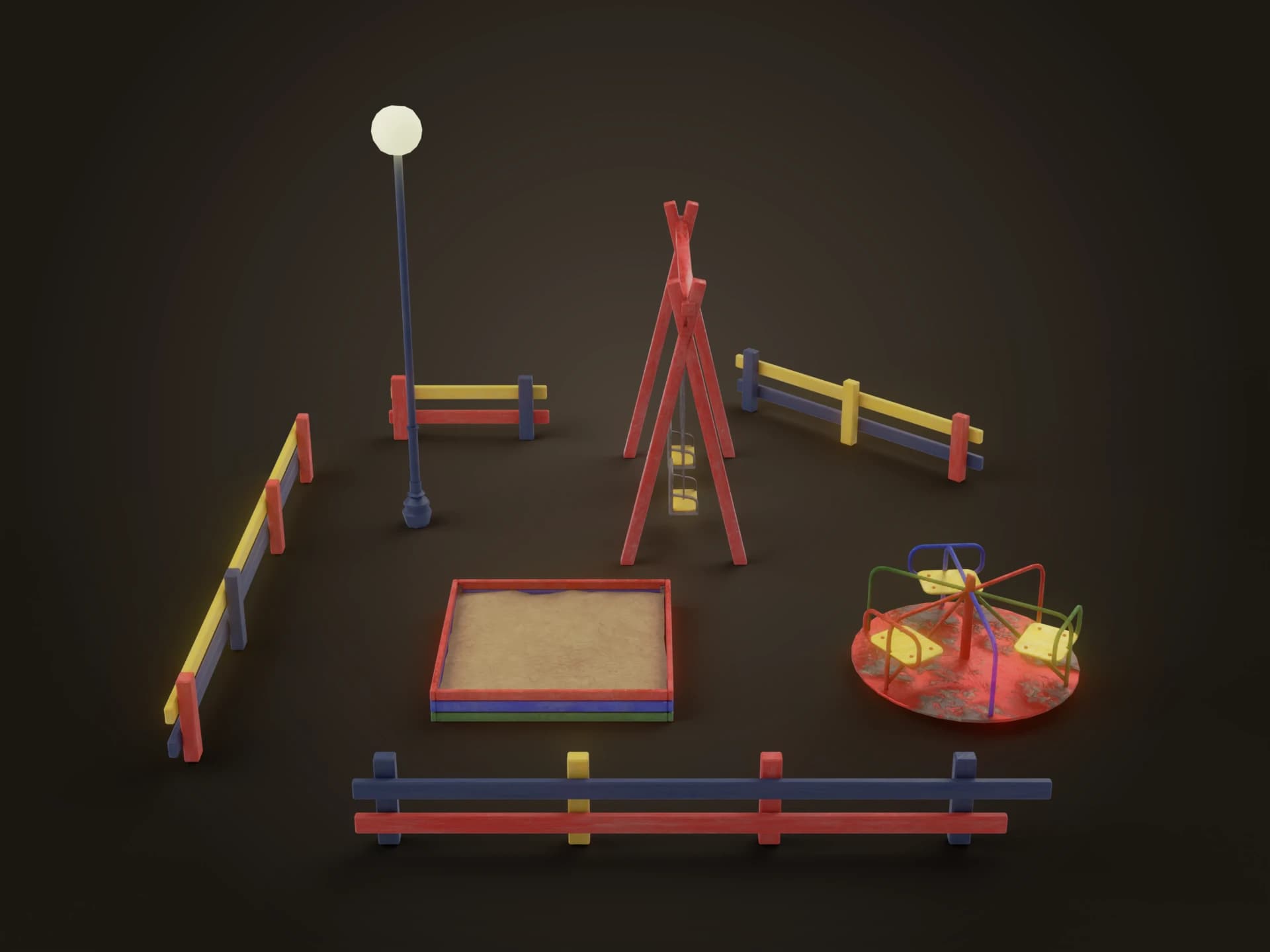 Children's Playground Set 3D Model