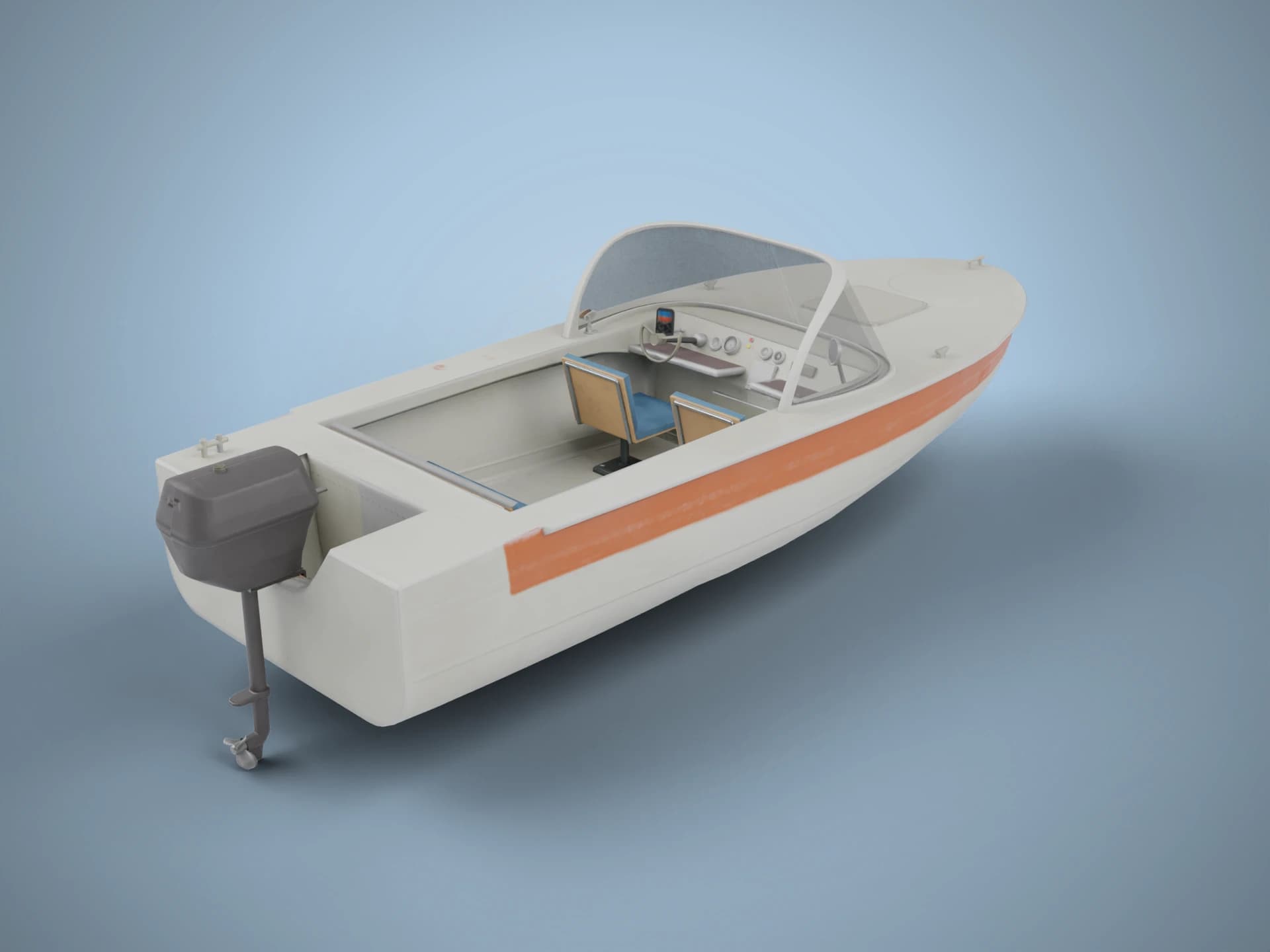 Soviet Progress Motorboat 3D Model