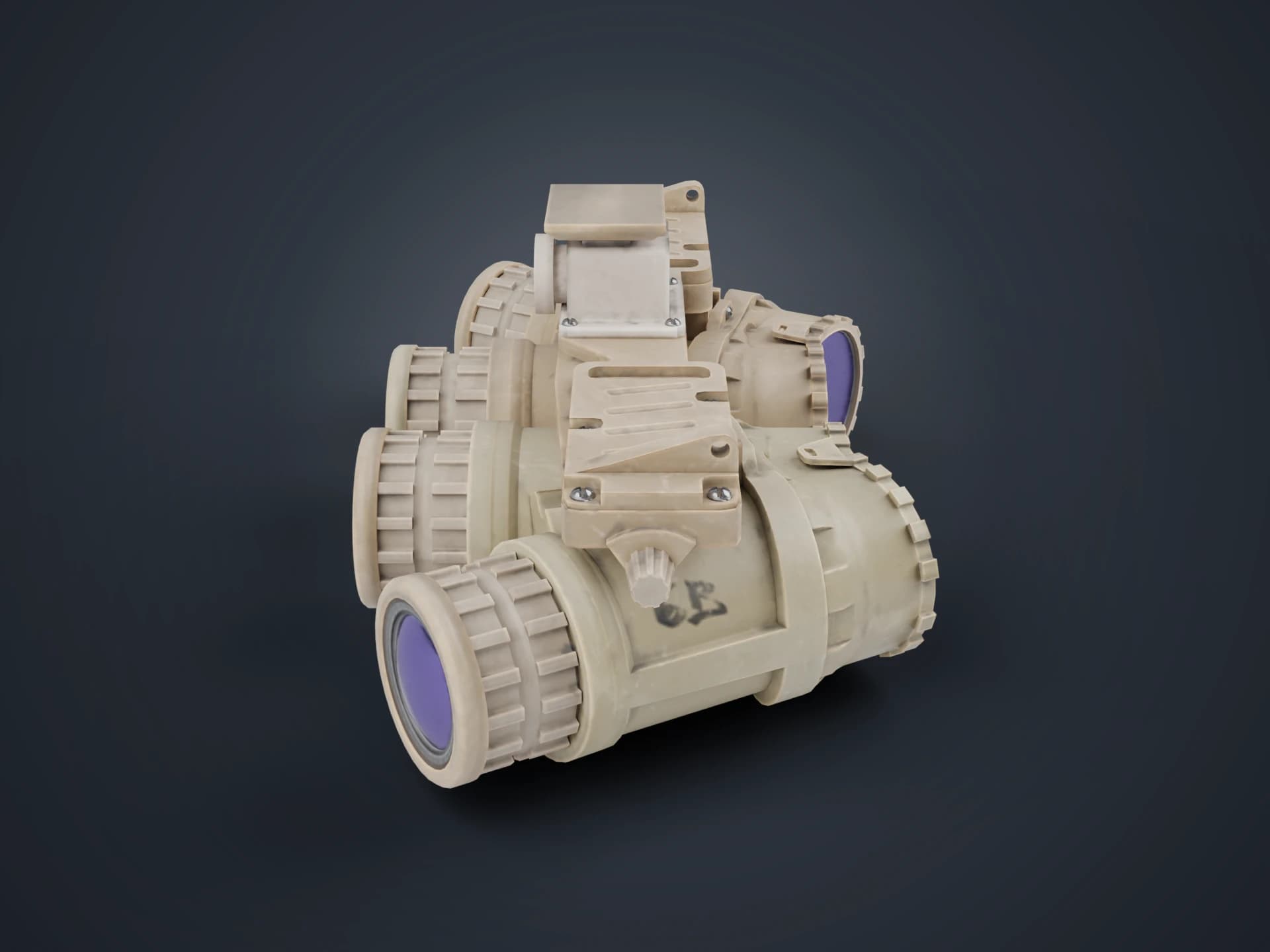 Quad Tube Night Vision Goggles 3D Model