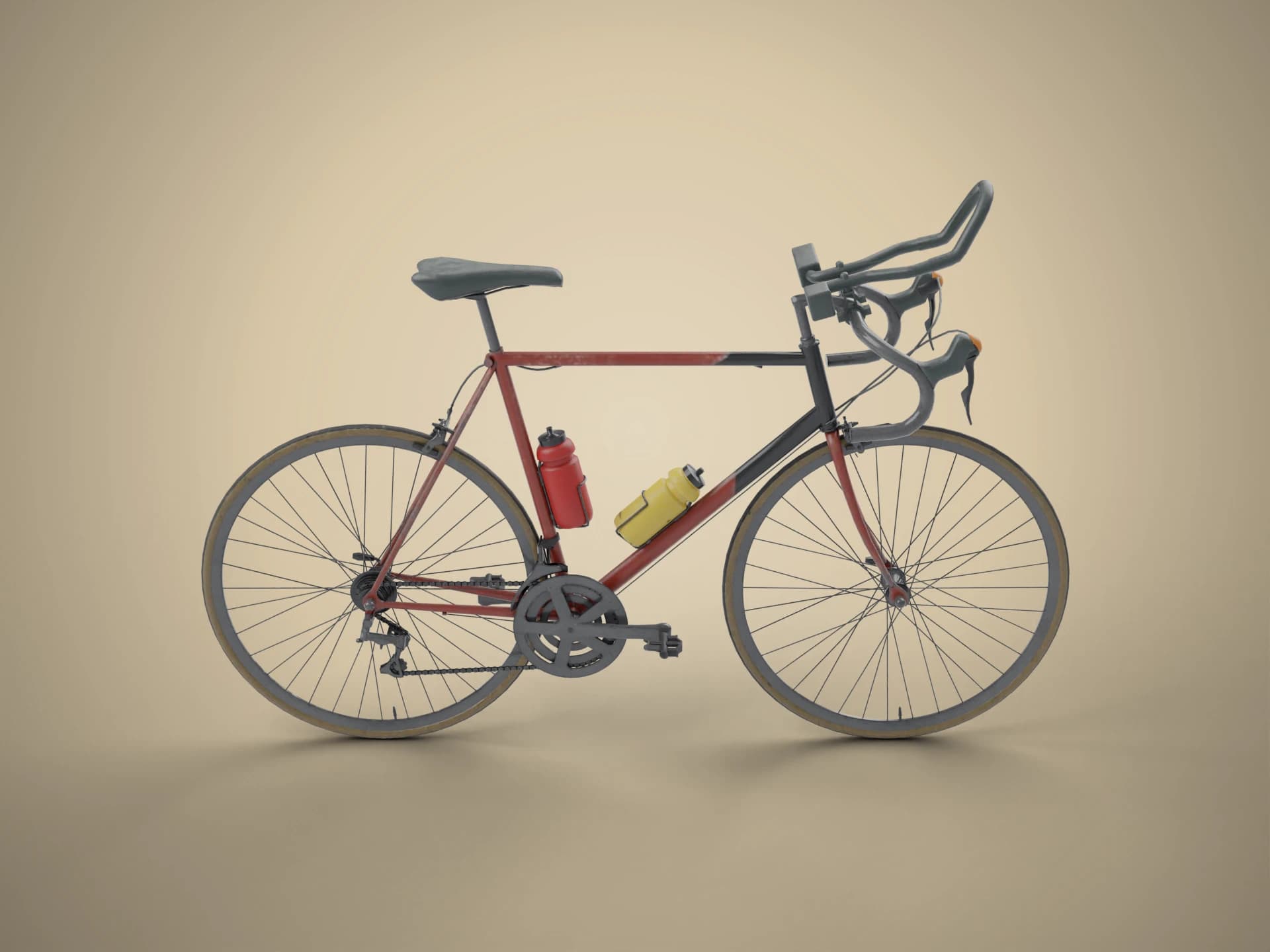 Vintage Steel Road Racing Bicycle 3D Model