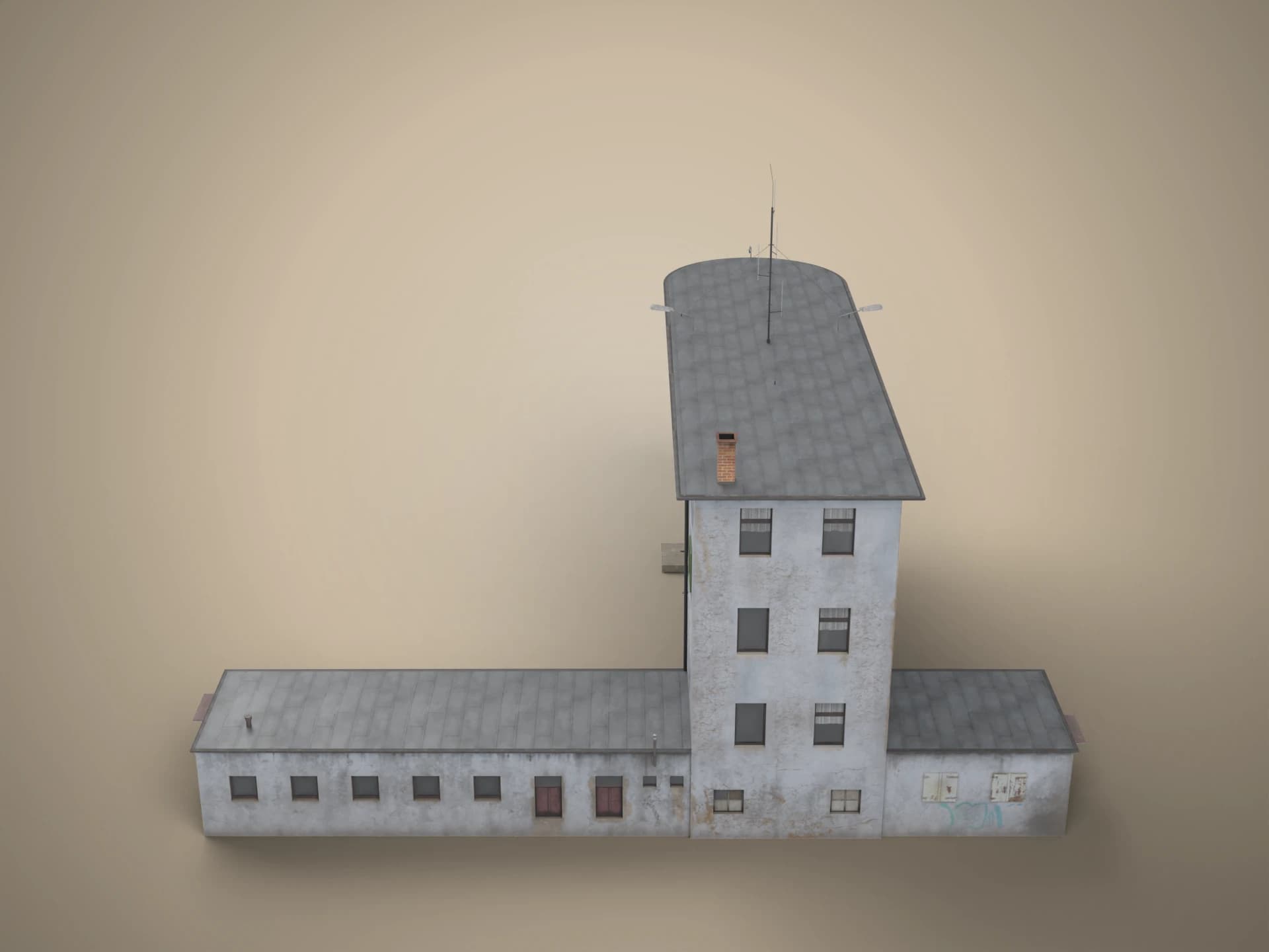 Historic Overhead Railway Signal Box 3D Model