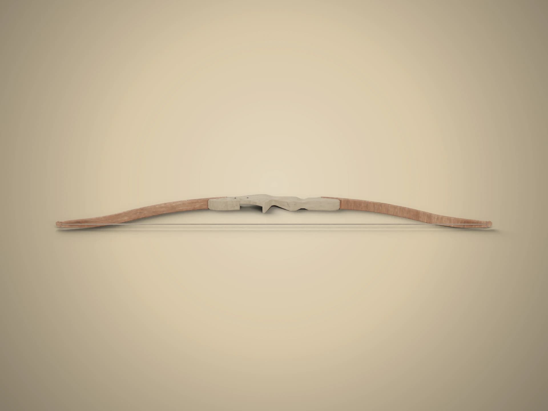 Rigged Recurve Bow 3D Model