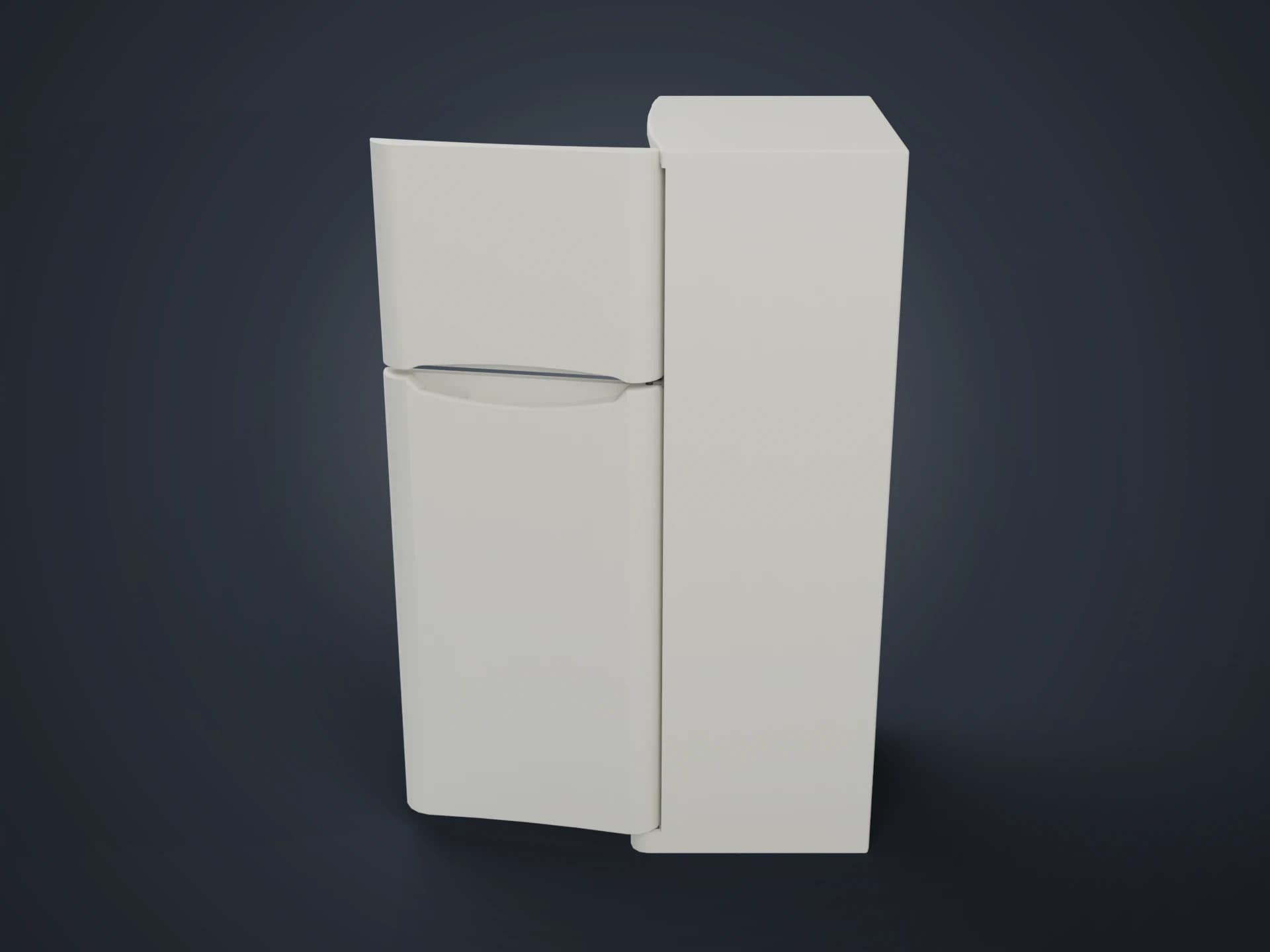 White Double Door Refrigerator 3D Model