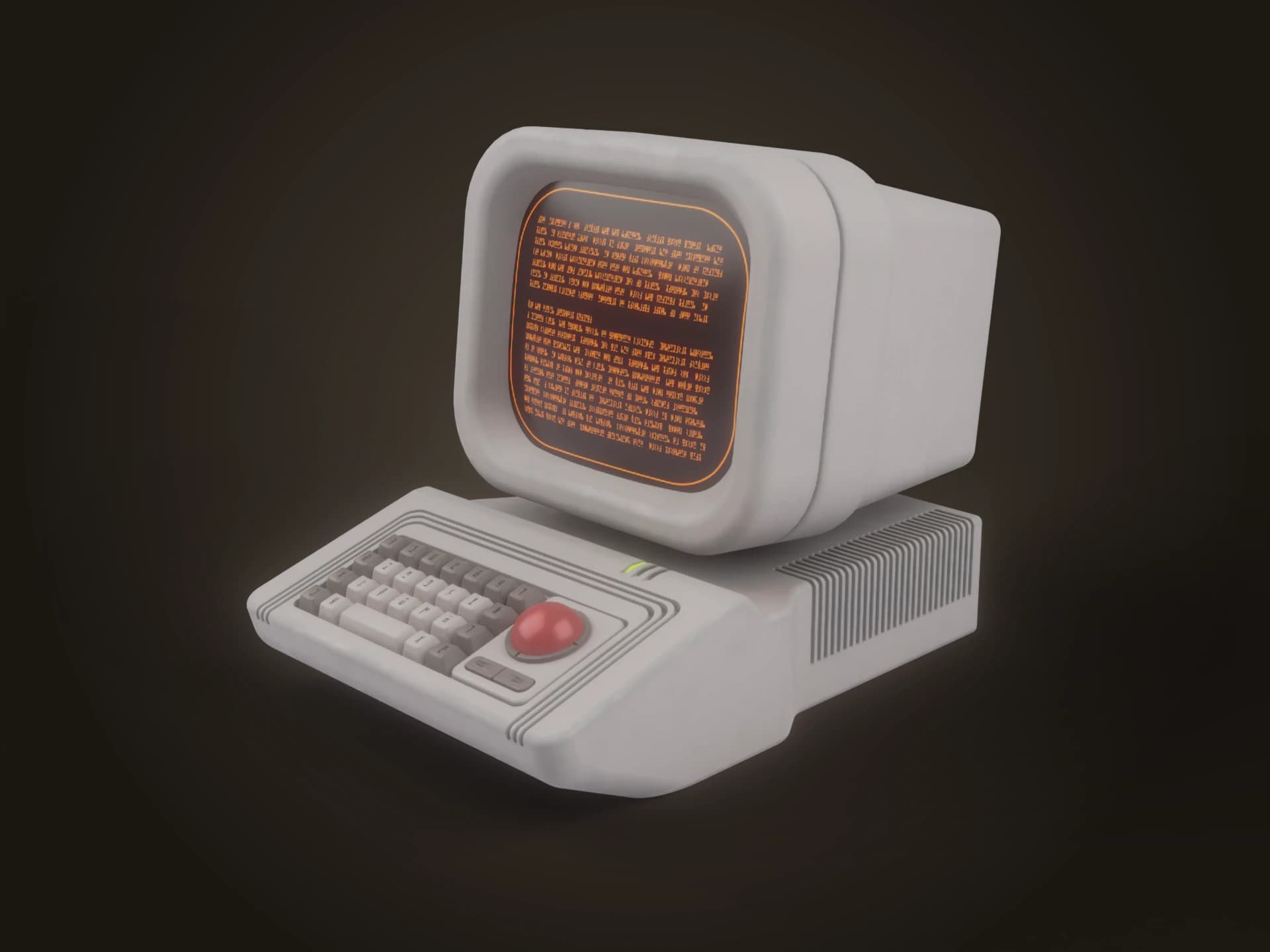 Retro 1980s Desktop Computer 3D Model