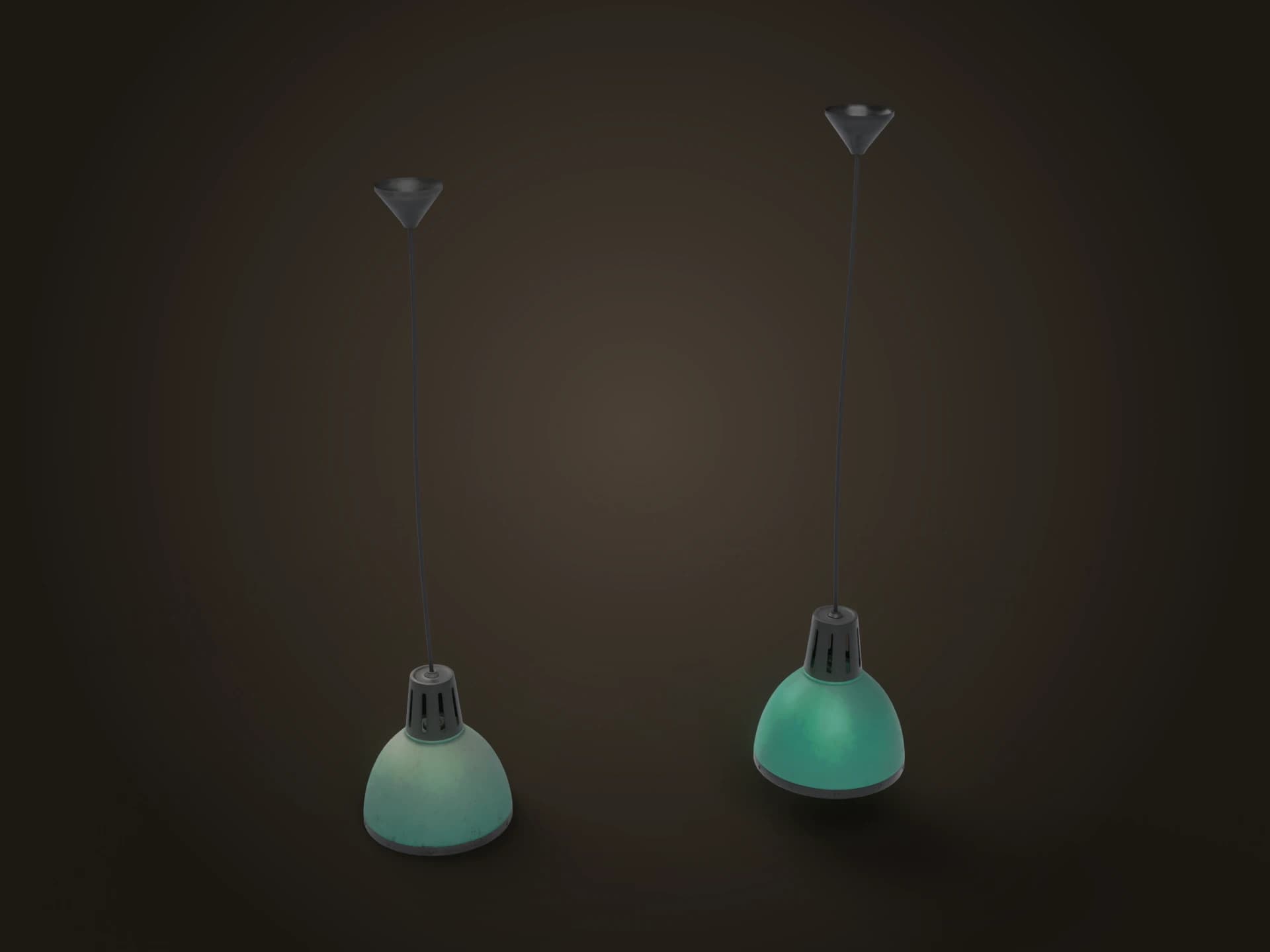 Retro Enamel Pendant Lamps 3D Model