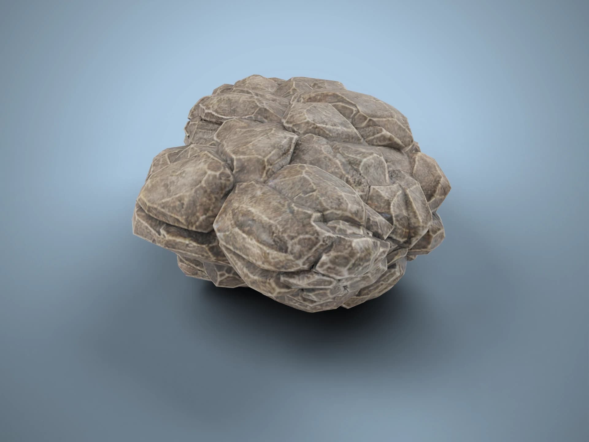 Layered Sandstone Rock 3D Model