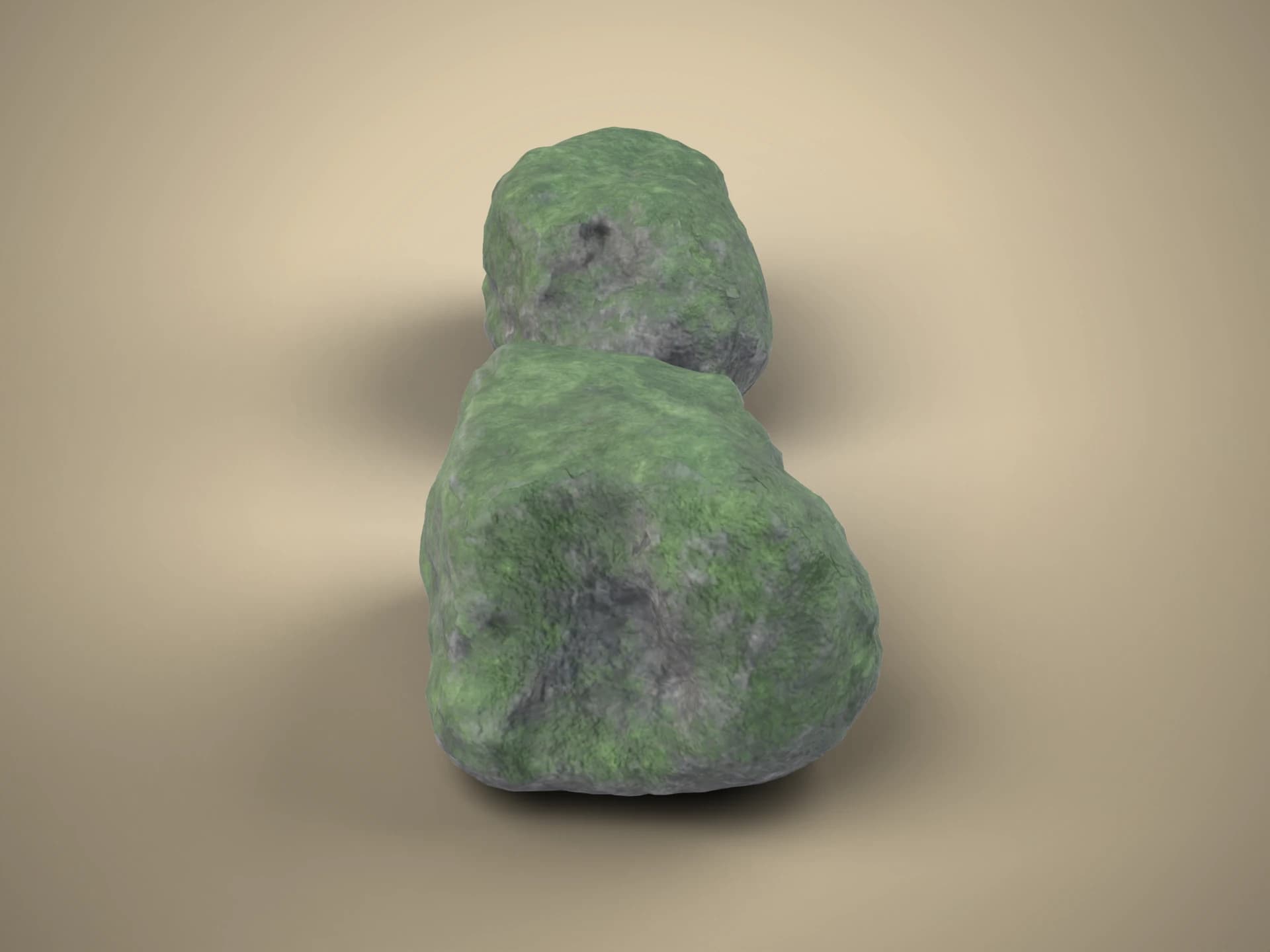 Mossy Green Rocks 3D Model