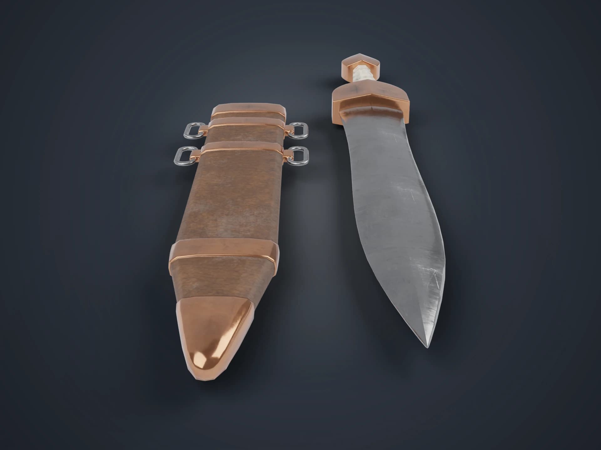 Roman Gladius Sword and Scabbard 3D Model