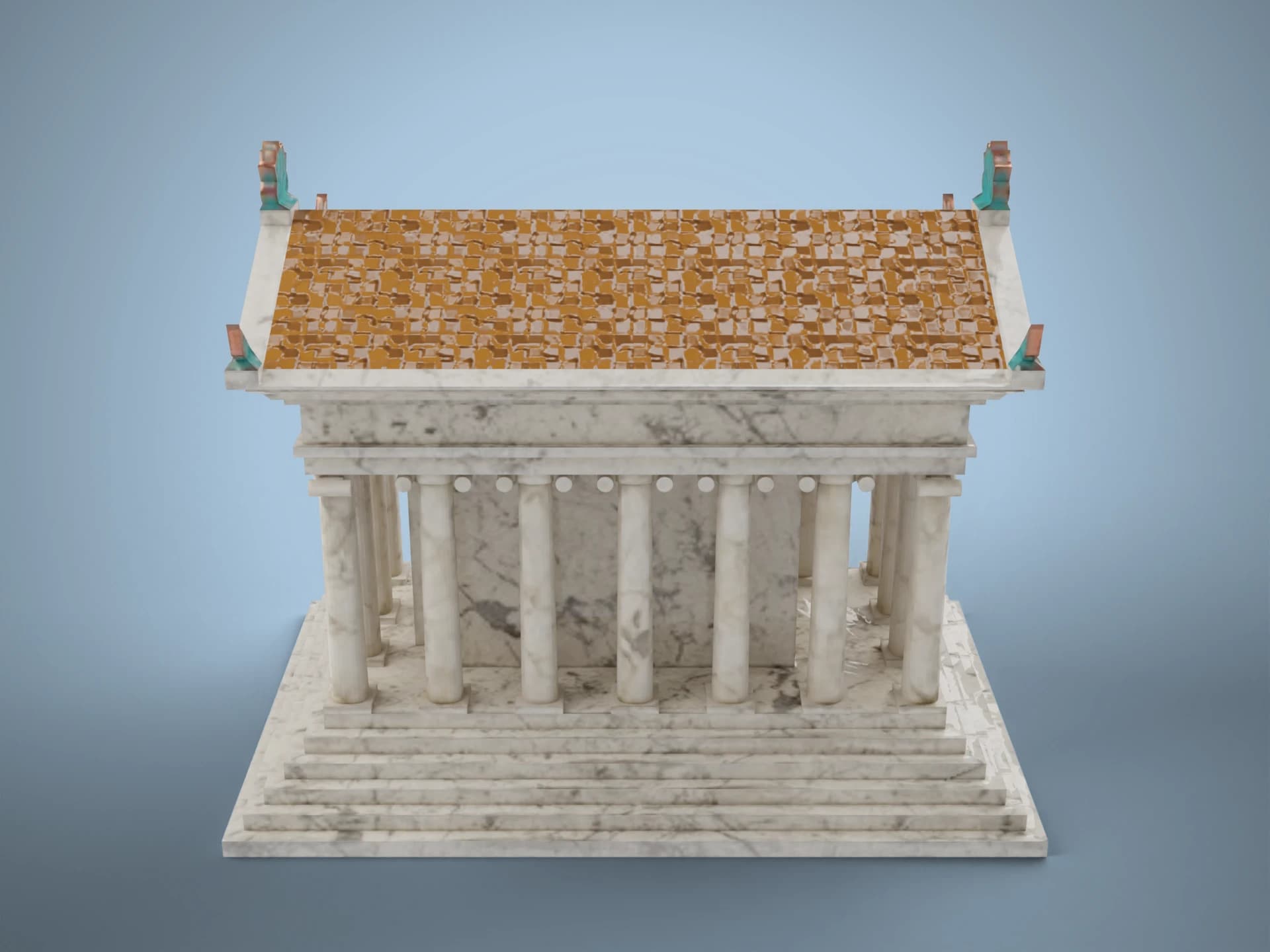 Aged Greco-Roman Temple 3D Model