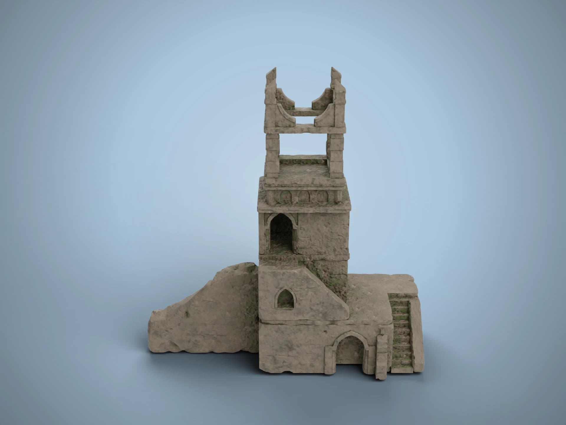 Ruined Stone Watchtower 3D Model