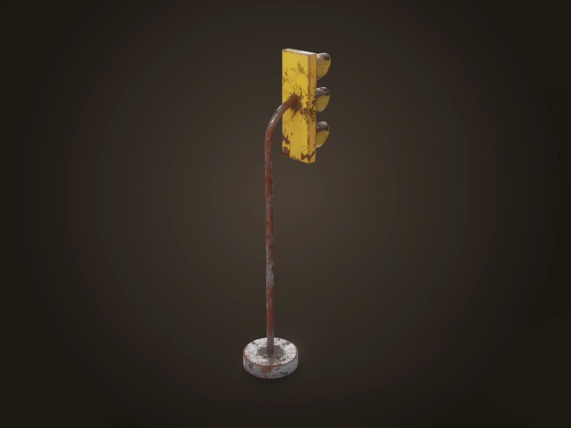 Rusted Old Traffic Light Pole 3D Model