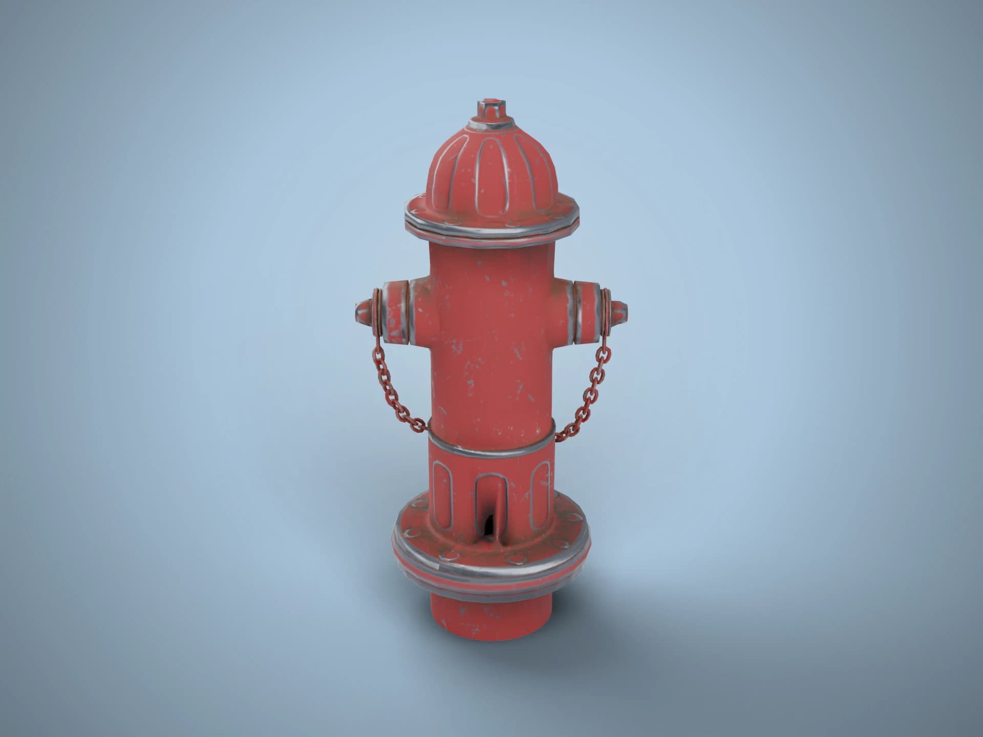 Rusty Red Fire Hydrant 3D Model