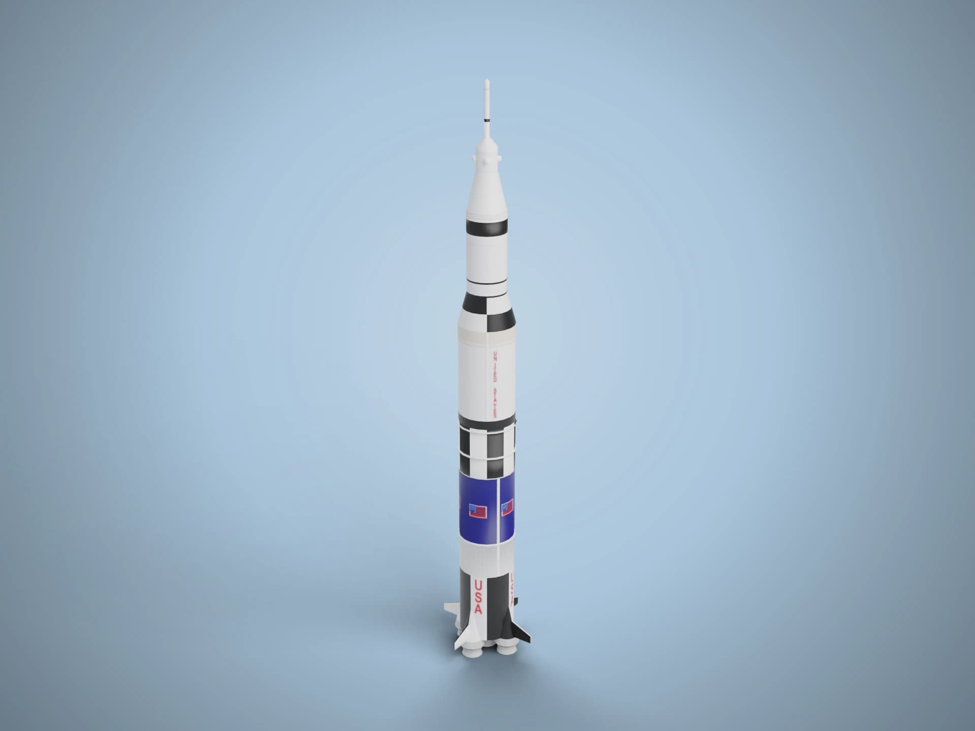 Saturn V Moon Rocket 3D Model