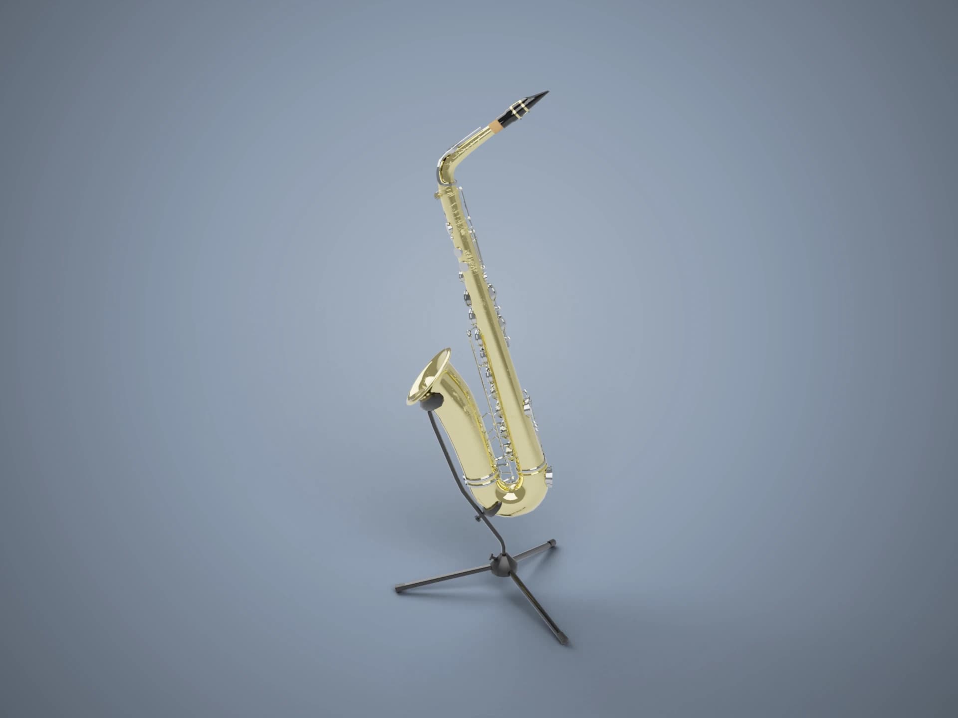Alto Saxophone on Stand 3D Model